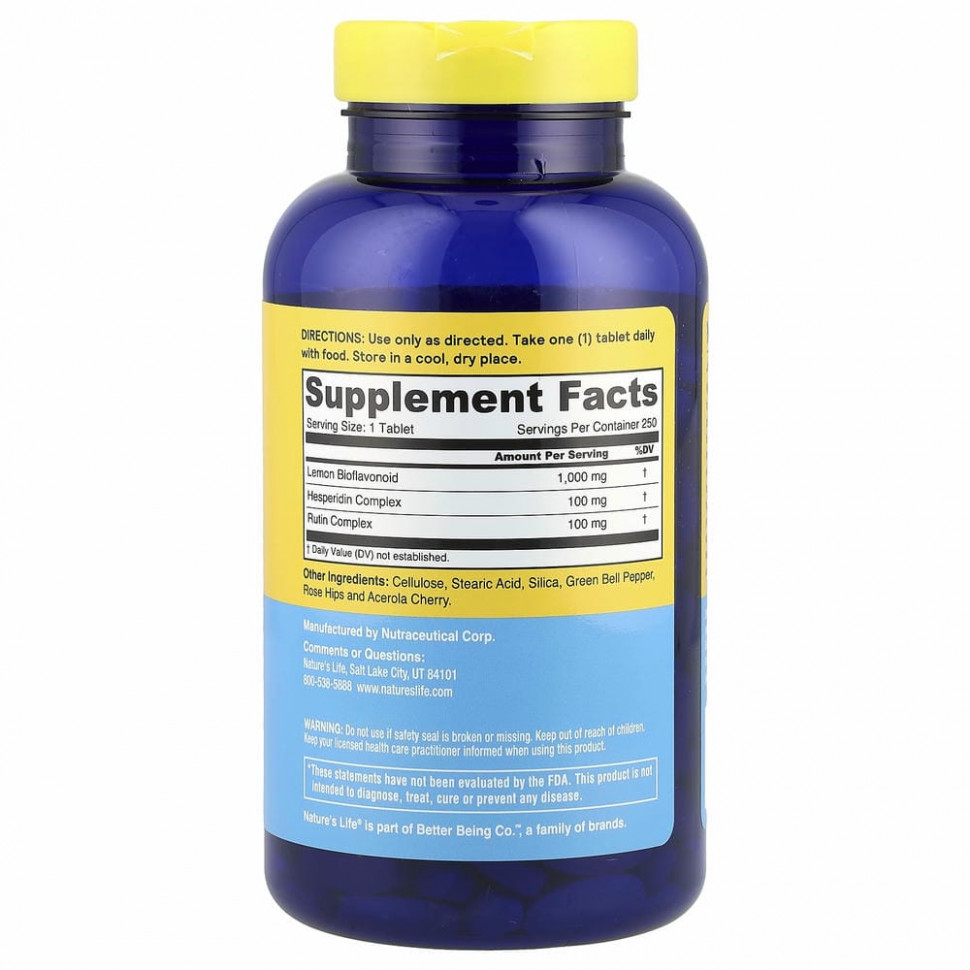 Nature's Life, Биофлавиноиды, 1000 мг, 250 таблеток