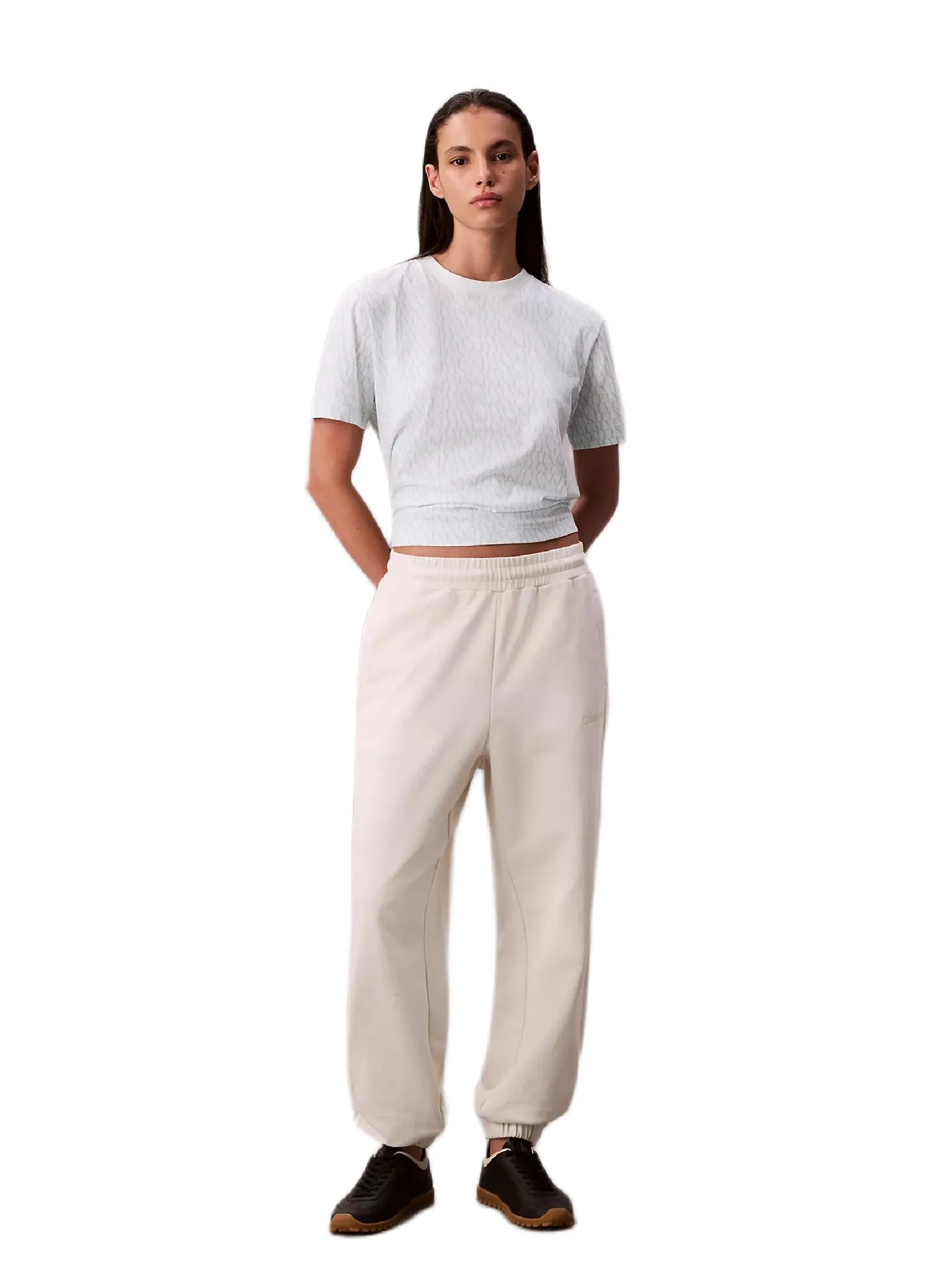 CALVIN KLEIN Women s Allover Monogram Boxy T-Shirt White