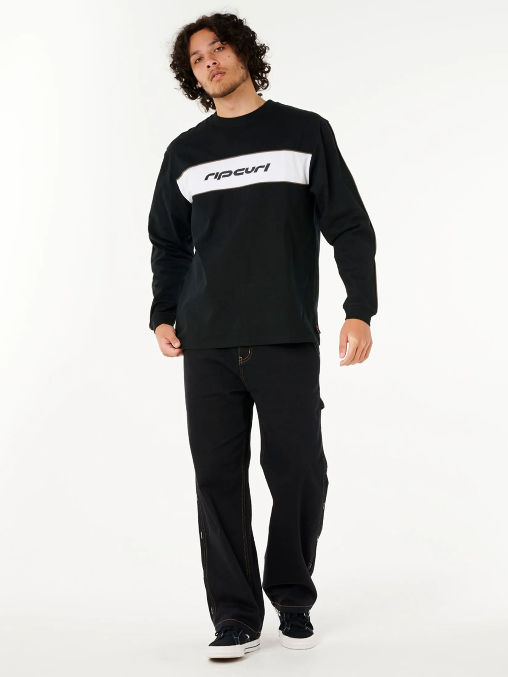 RIP CURL Men T-Shirt Archive L/S Black