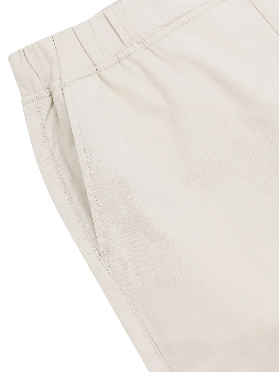 GIORDANO Women's Relax Elastic Waist Twill Audrey Pants Sand Brown khaki