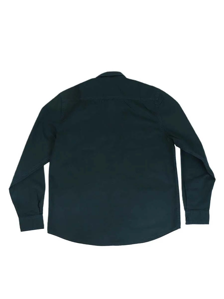 BOVY MEN'S OXFORD SHIRT SLEEVED NAVY COTTON TWILL