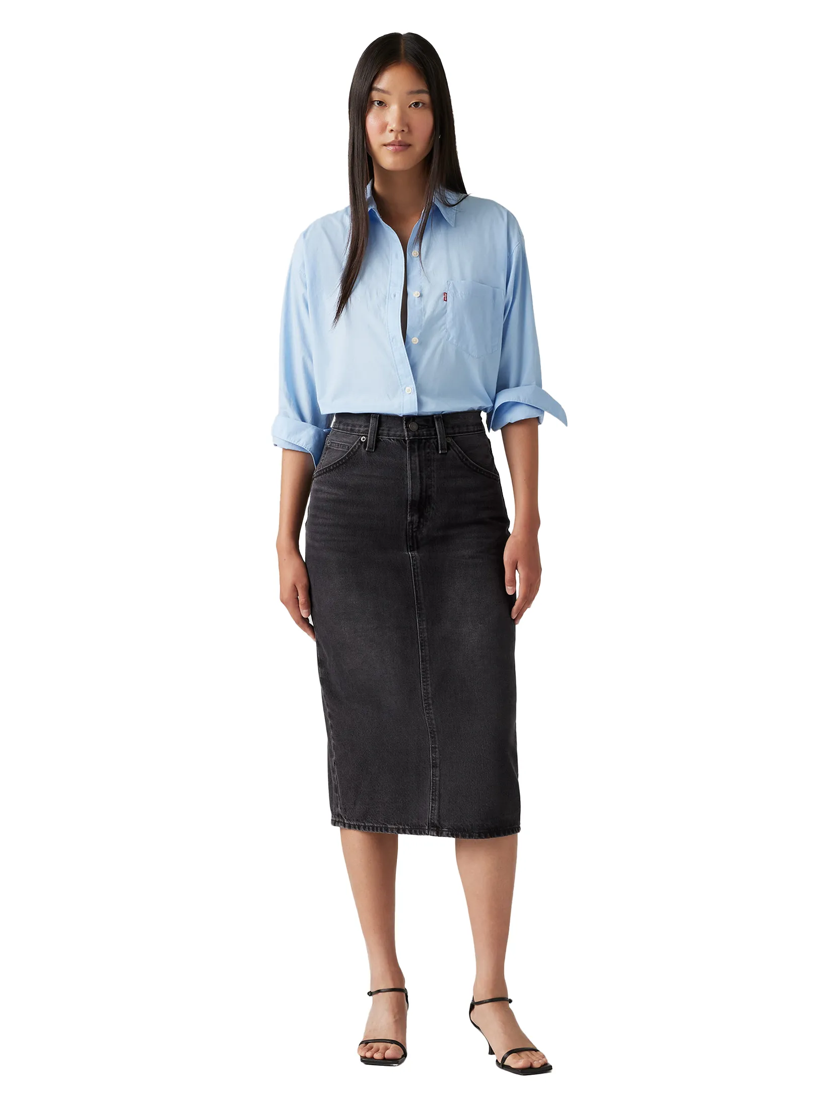 LEVI'S Women's High-Rise Slit Skirt Black