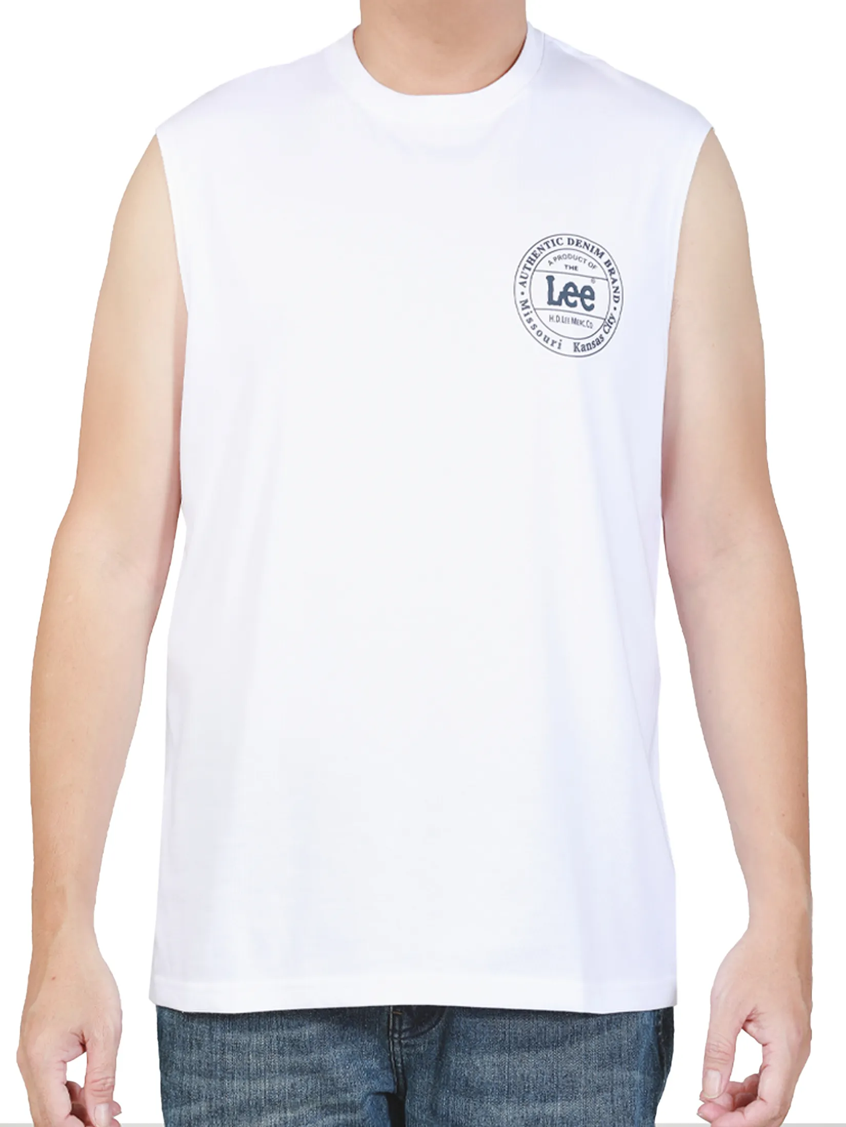 LEE Men s Tee Sleeveless Regular Fit White