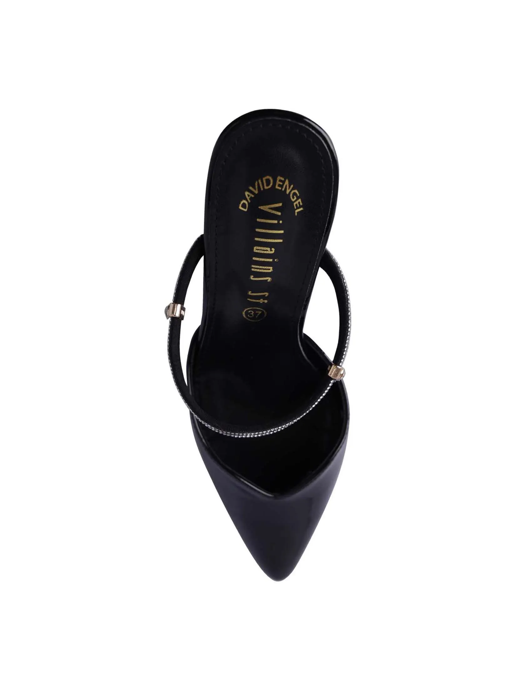 VILLAINS SF TALIA Women's Mule Heels BLACK PATENT