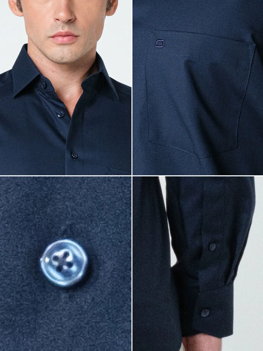 OLYMP MEN SHIRT LONG SLEEVES MODERN FIT NAVY BLUE