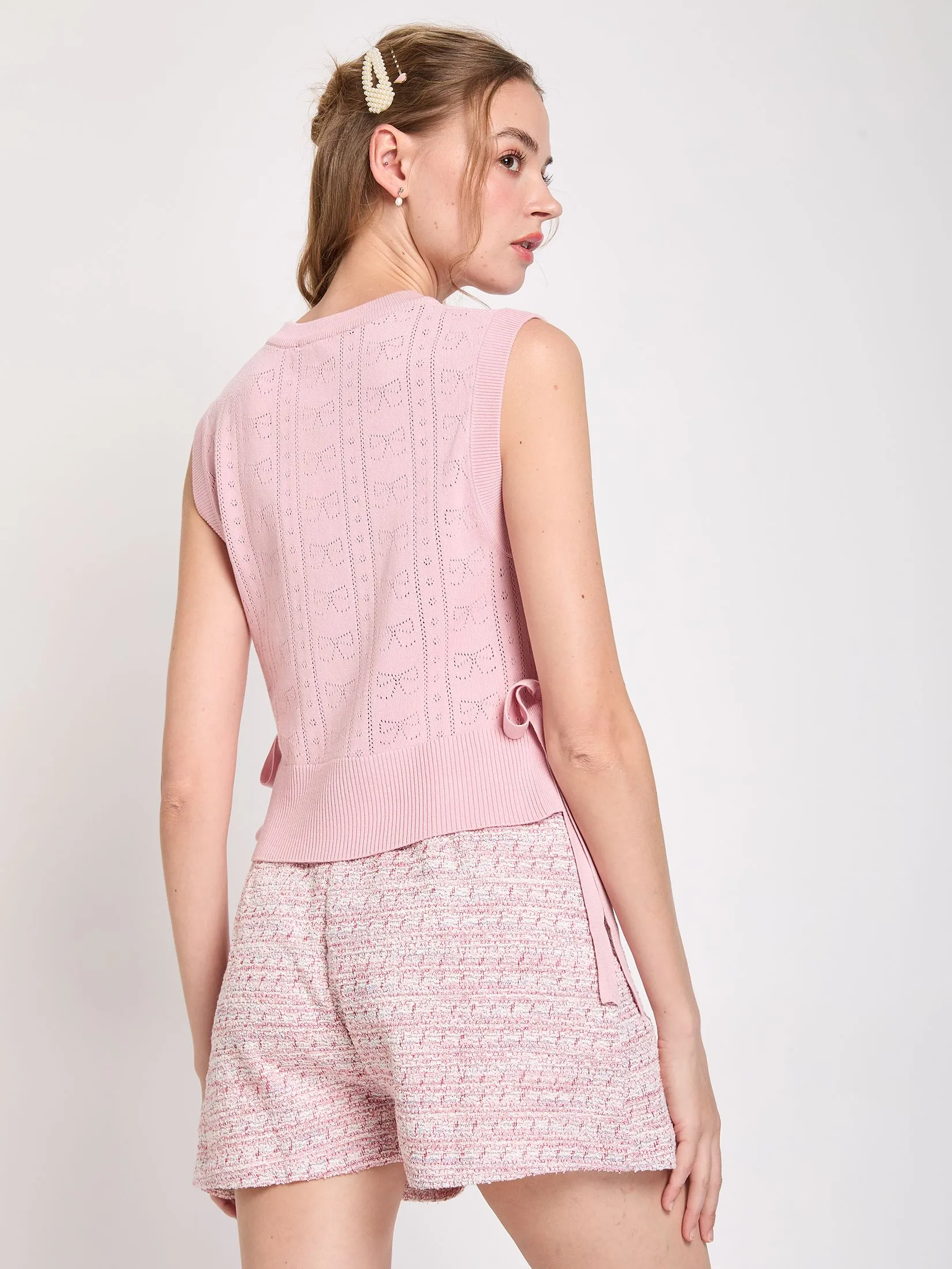 LOLITA Women Blouse Sleeveless Knit With Side Bows