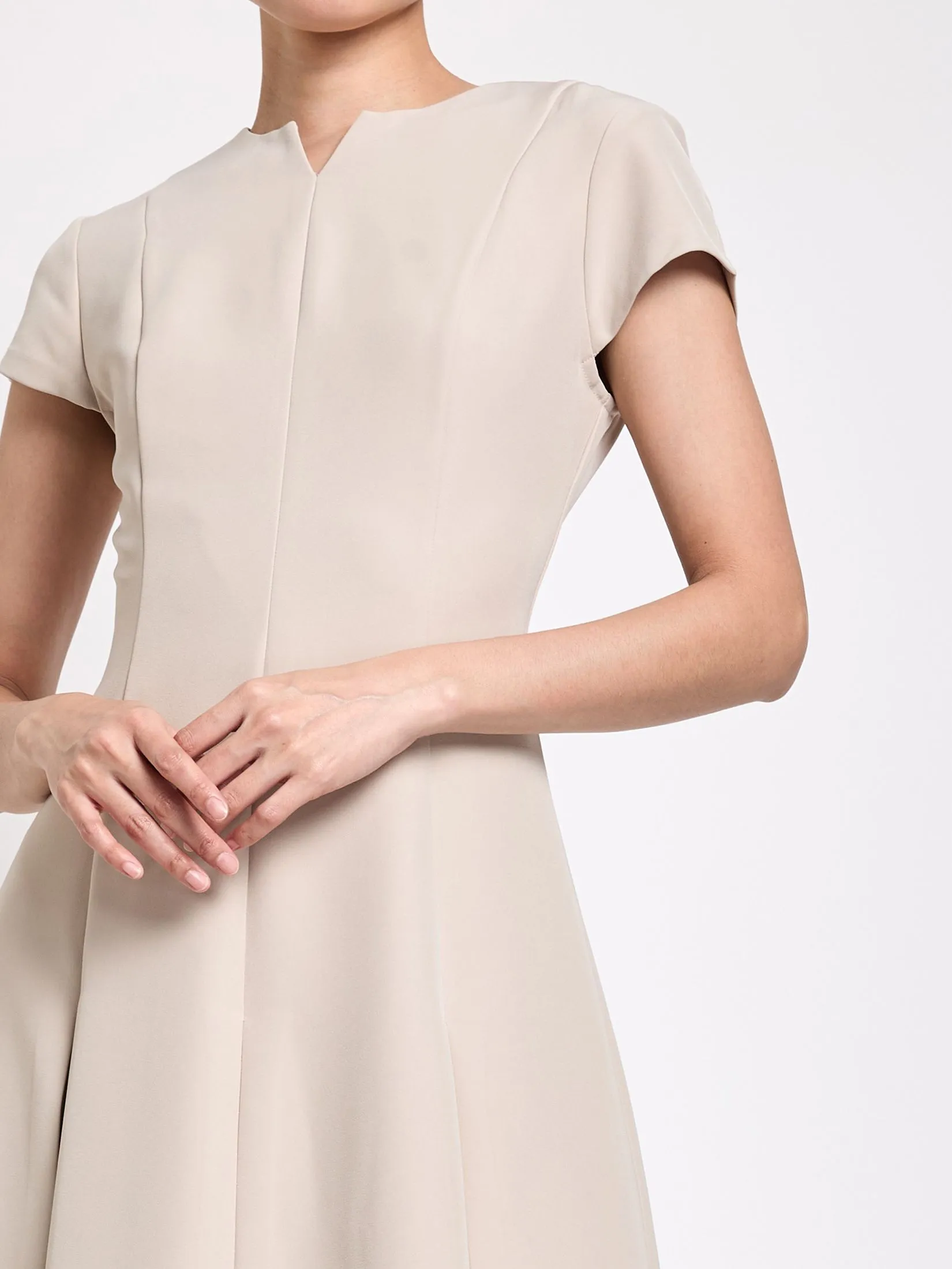 EXPRESSIONS Women Dress With Cap Sleeves And Pleated Skirt