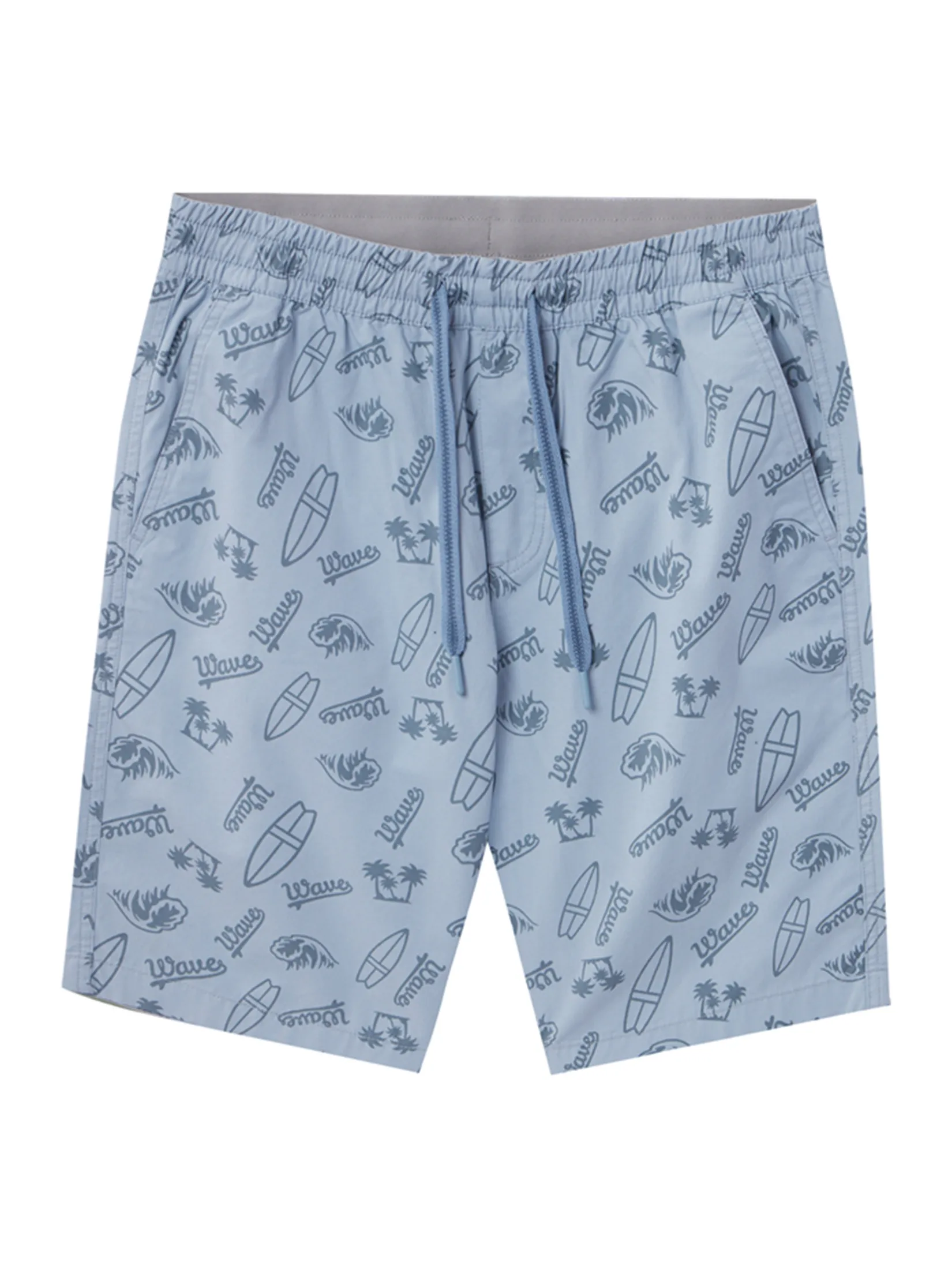 GIORDANO Men s Slim Twill Bermuda Shorts (180  Elastic Waist) Blue