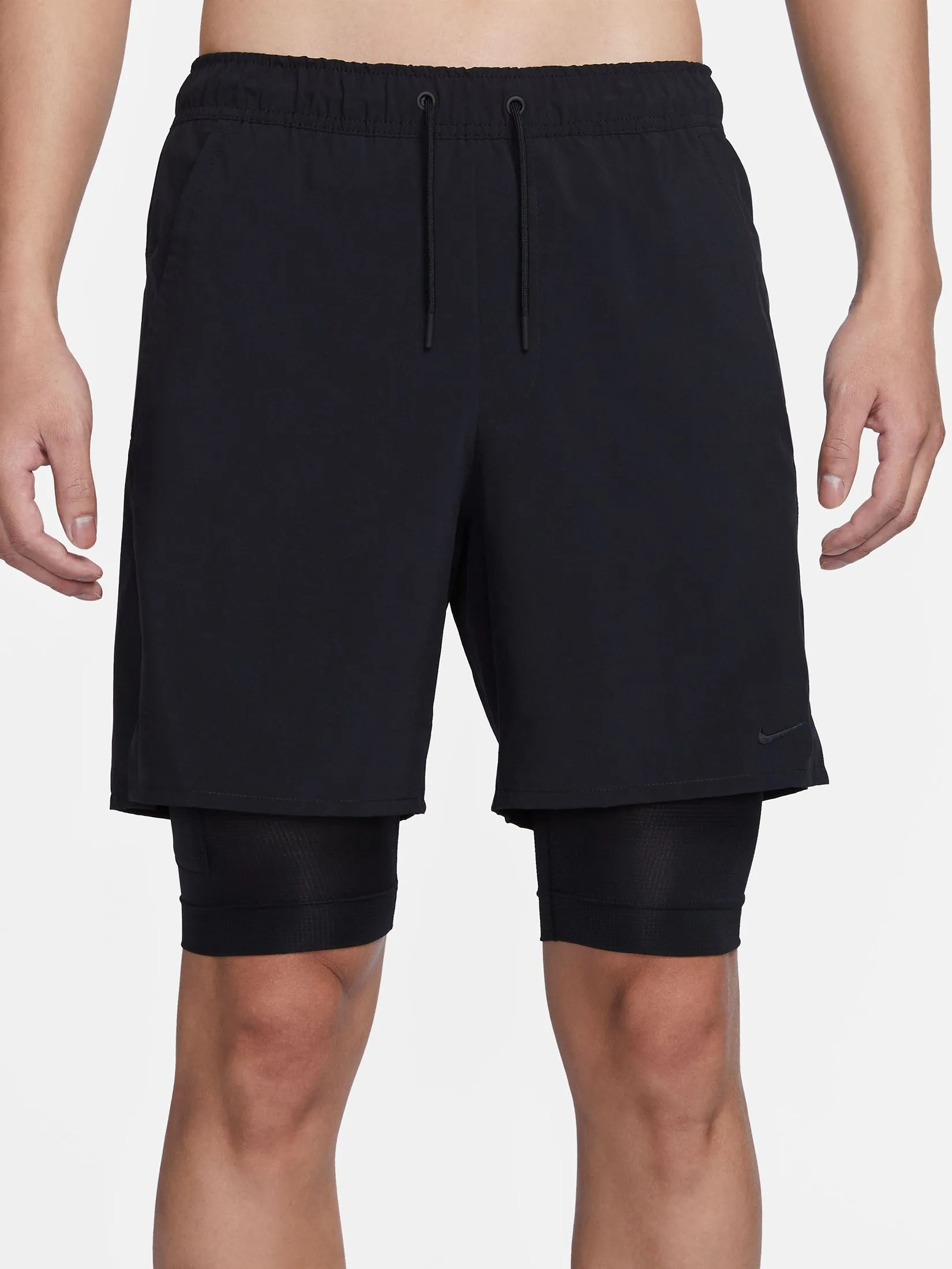 NIKE Men Shorts Unlimited Dri-Fit 7" 2-In-1 DV9335-010 Black/Black/Black/Black