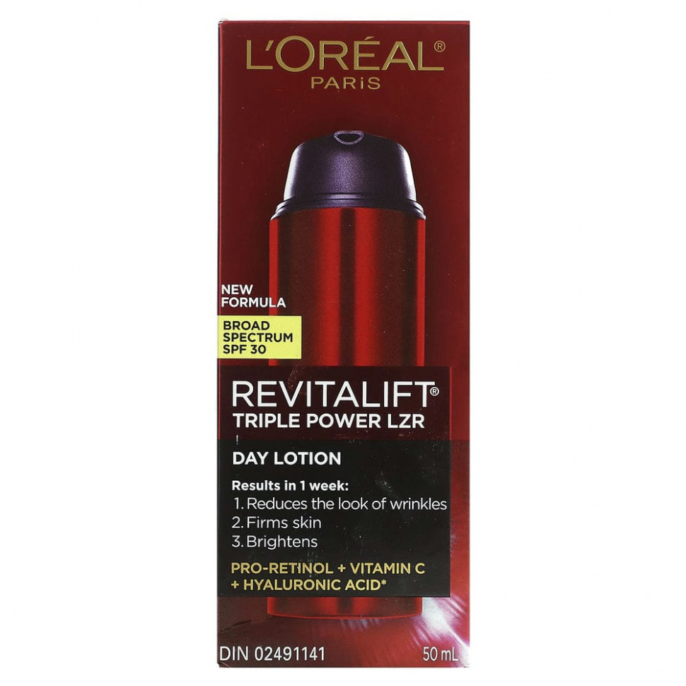 L'Oréal, Revitalift Triple Power LZR, дневной лосьон, SPF 30, 50 мл