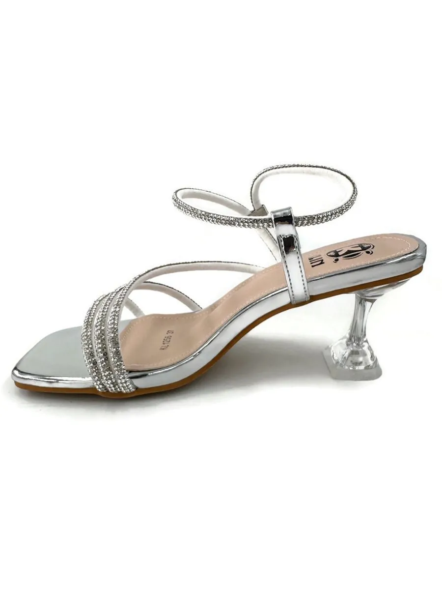 KLIN Silver KL1256 Slingback High Heels