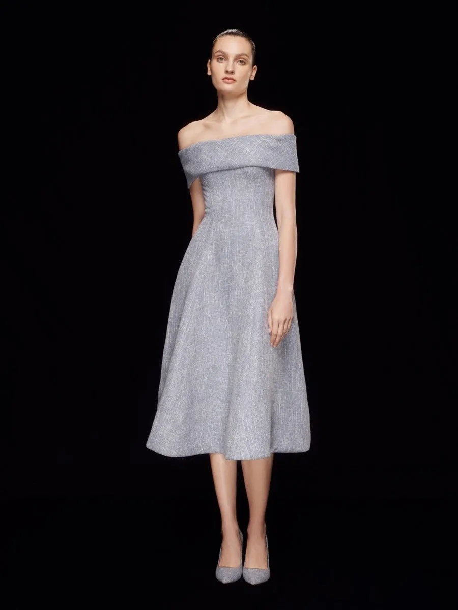 ASAVA ( SS24 )Emilia Bardot Wome Dress Blue