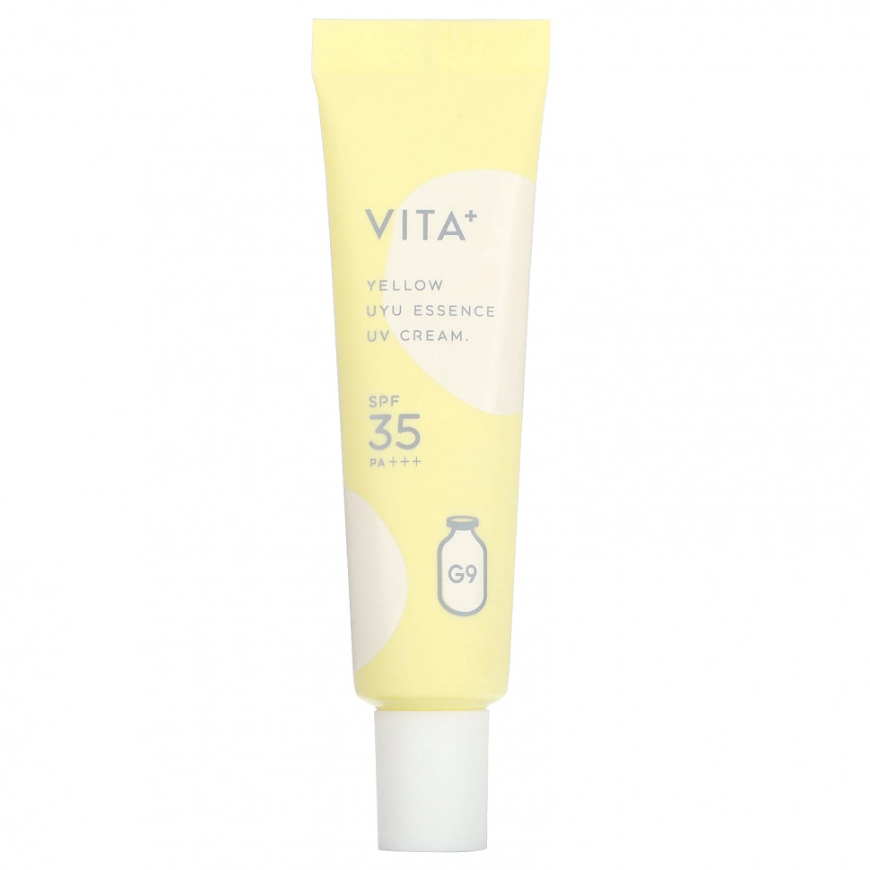 G9skin, Vita + UYU Essence UV Cream, солнцезащитный крем SPF 35 PA +++, желтый, 25 г
