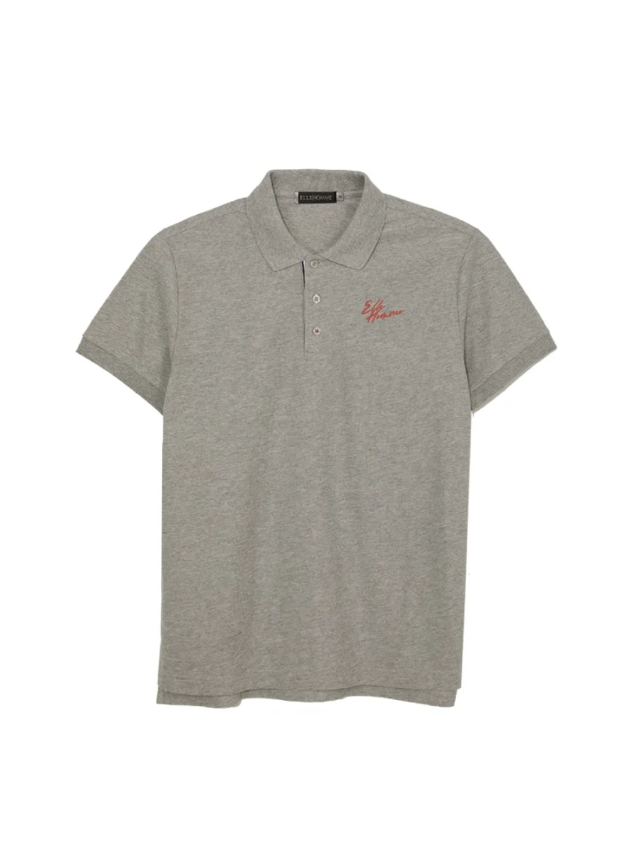 ELLE HOMME Men Polo shirt short sleeves Smart fit W8K911 - Grey