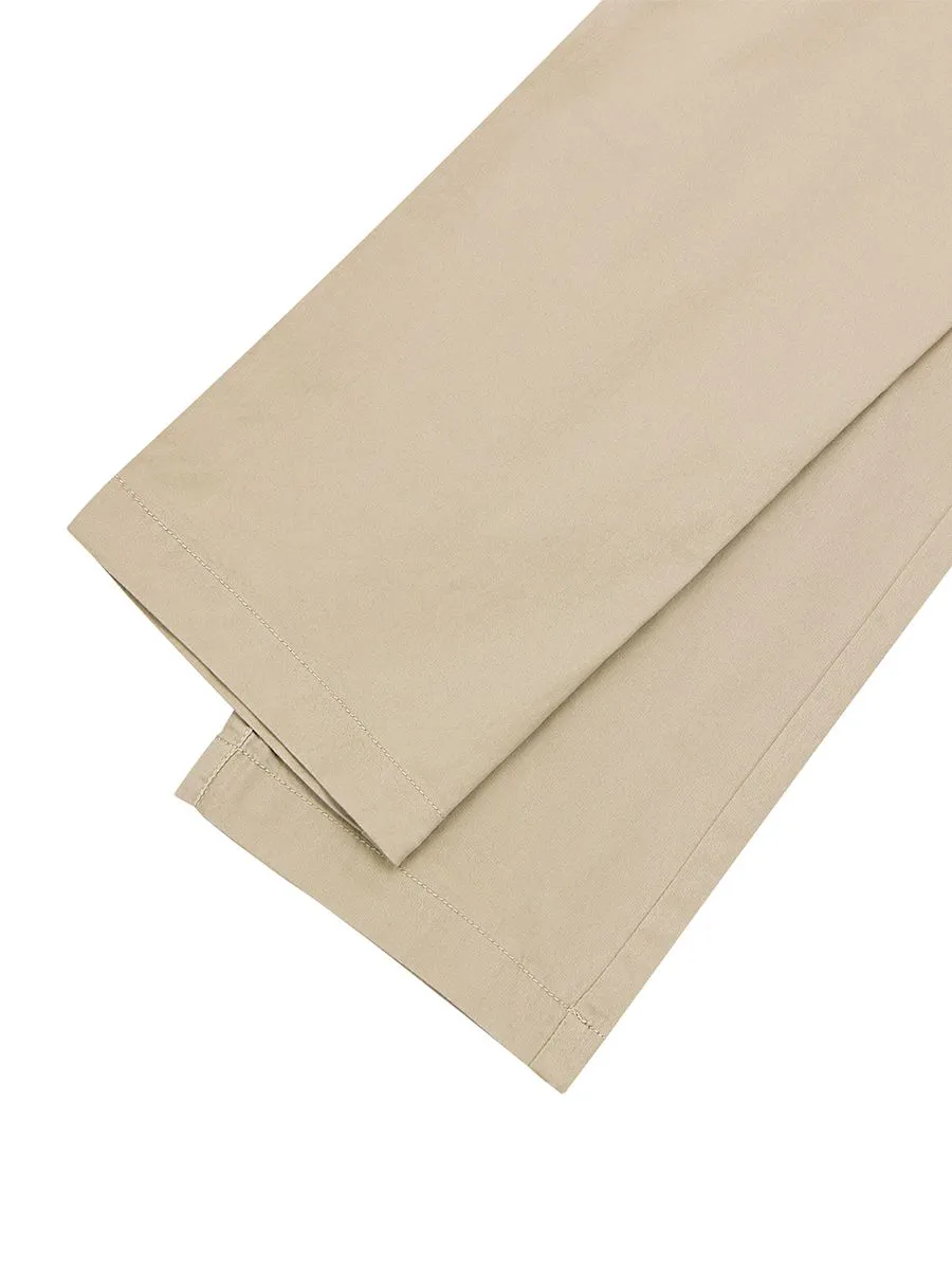 GIORDANO Men's Low-Rise Twill Pants (180 Waistband) Crockery Khaki