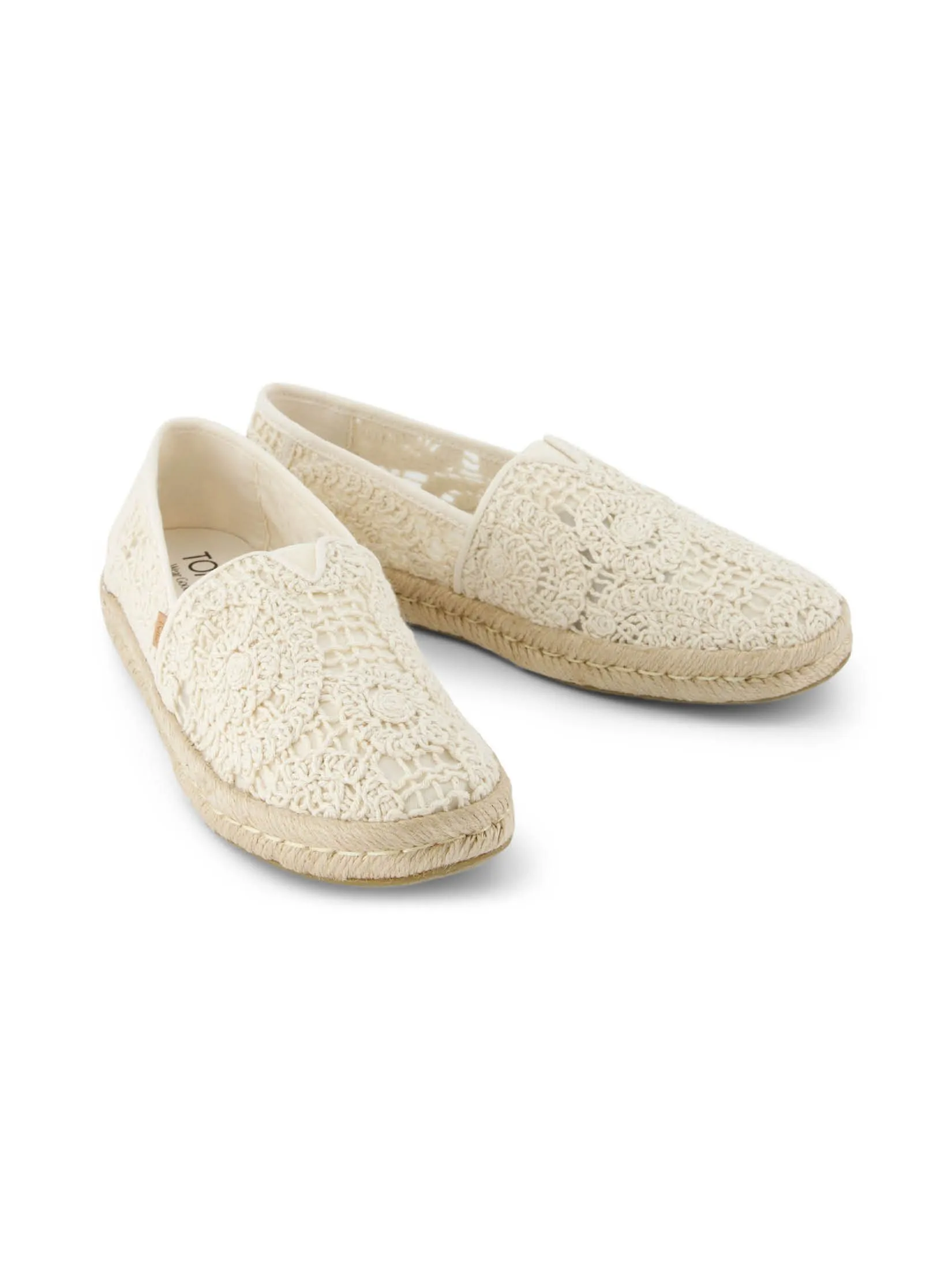 TOMS Women Shoe Slip On Alpargata Rope 2.0 Natural Crochet Lace