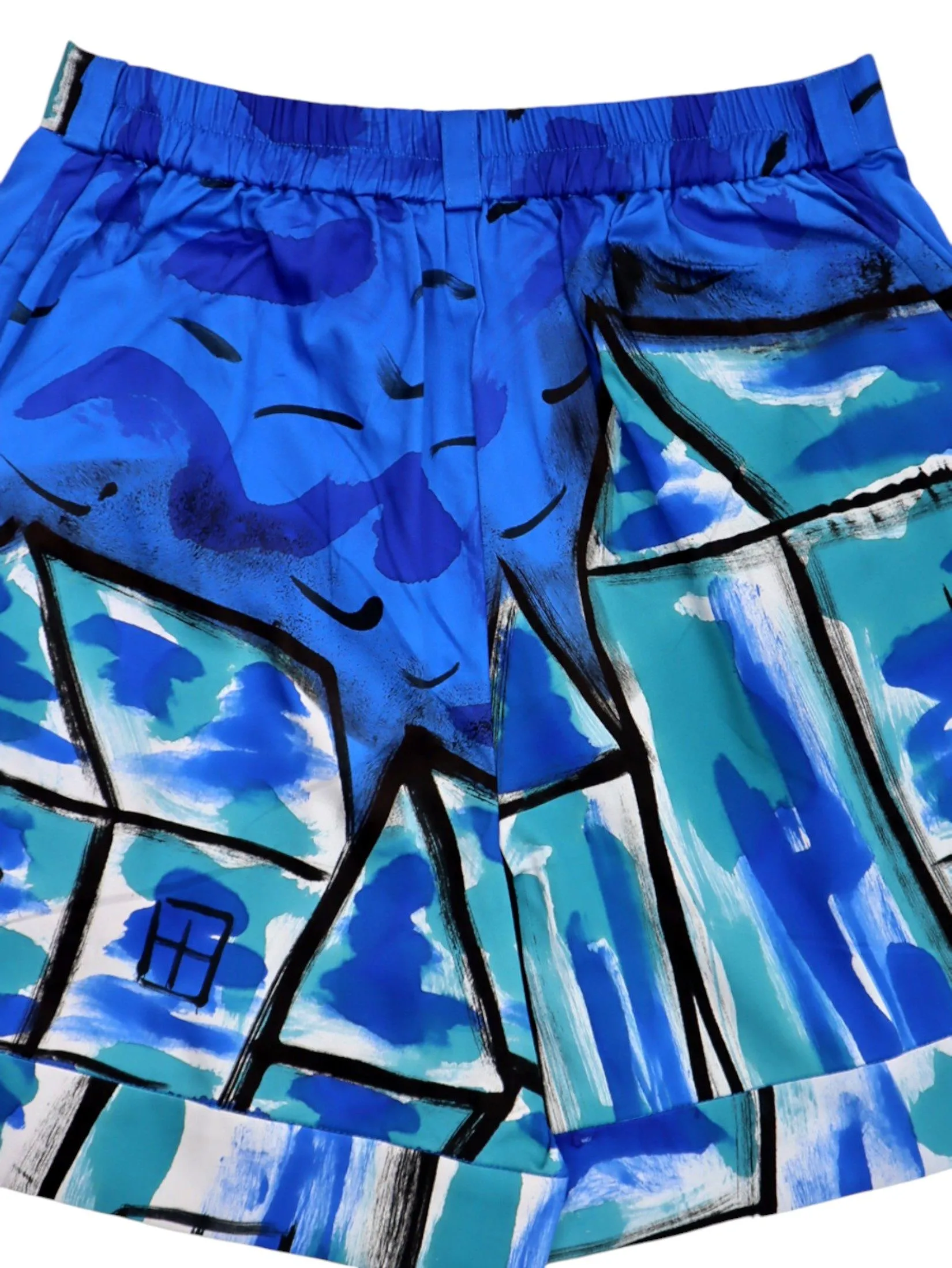 YODYOKO Woman Short Pants With Zipper - Blue : Man with Violin