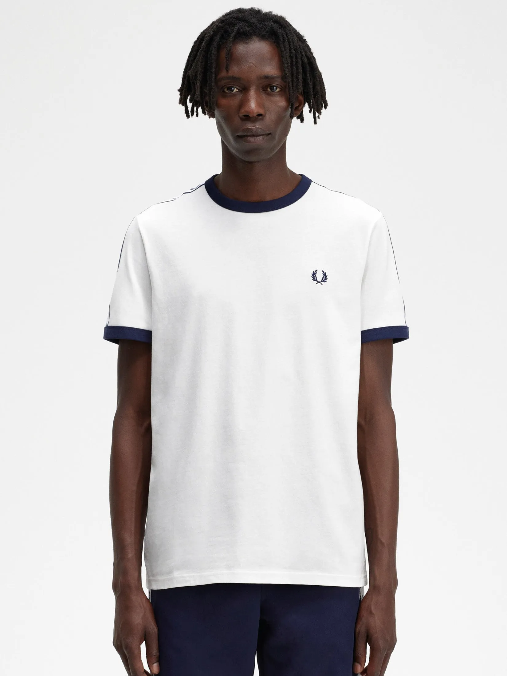 FRED PERRY Men TAPED RINGER T-SHIRT White
