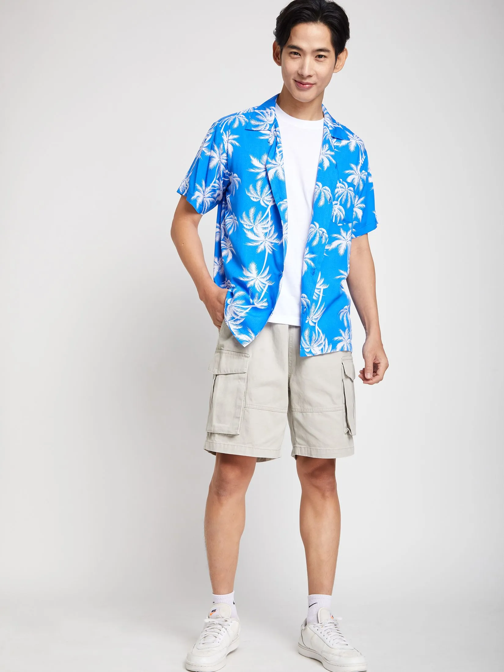 PACIFIC UNION Men Hawaii Shirt Short Sleeves