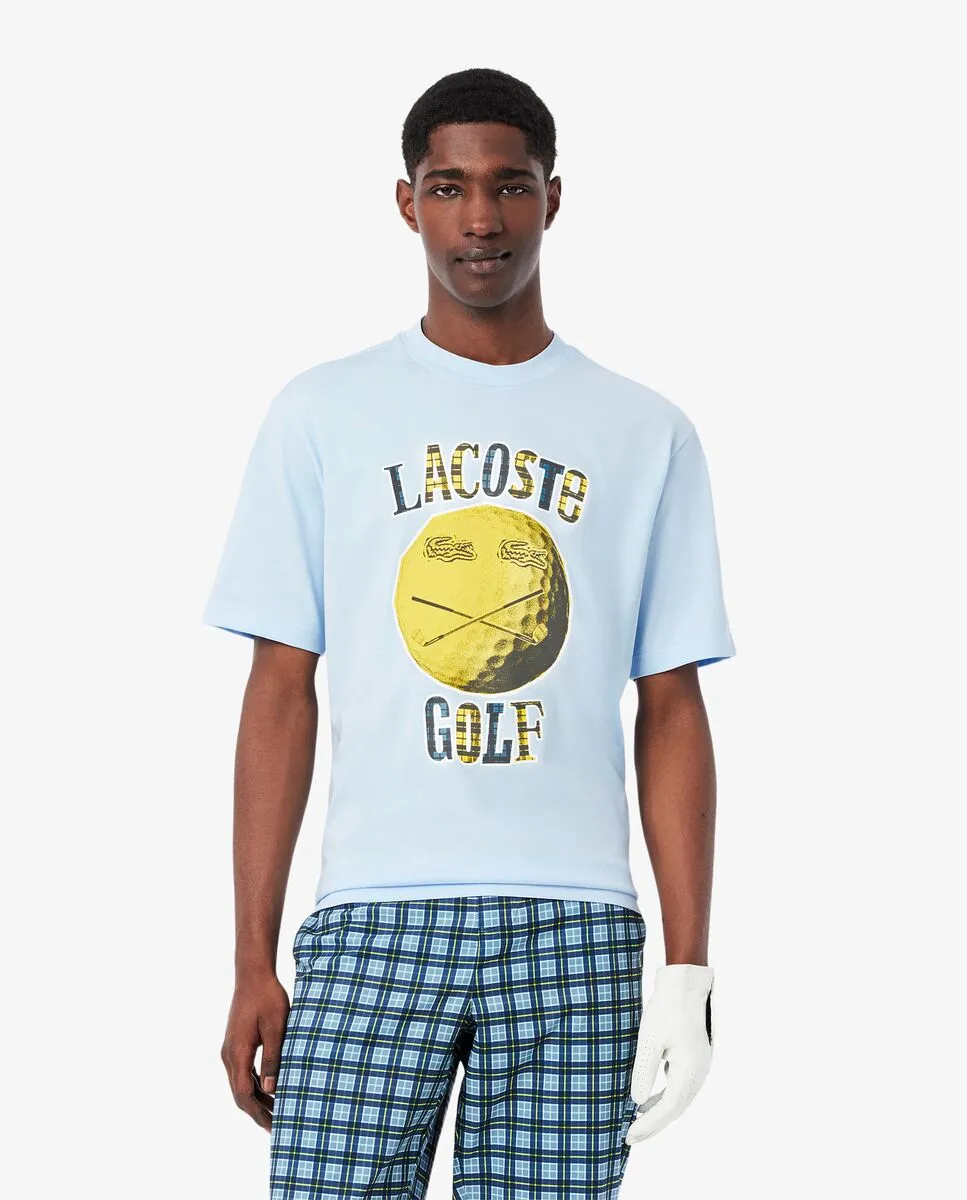 LACOSTE Relaxed Fit Ultra Dry Golf T-Shirt Blue