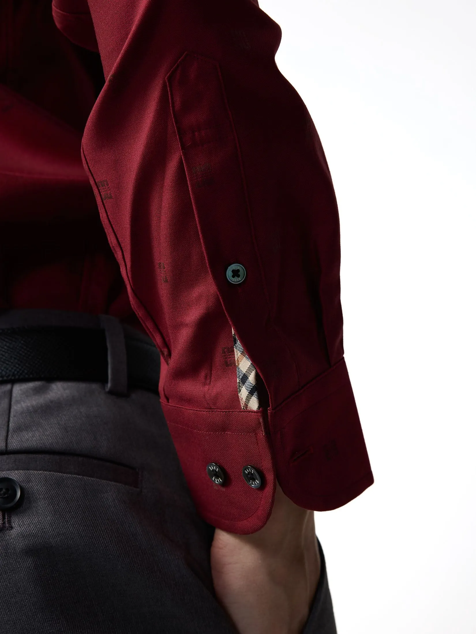 DAKS MEN Long Sleeve Shirt Smart Fit Red