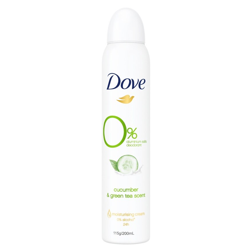 Dove Deo Spray 0 Aluminium Salts Cucumber  Green Tea 200 Ml.