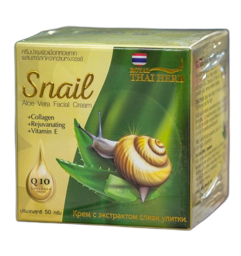 Антивозрастной крем со слизью улитки и алоэ вера Thai Herb 50 мл