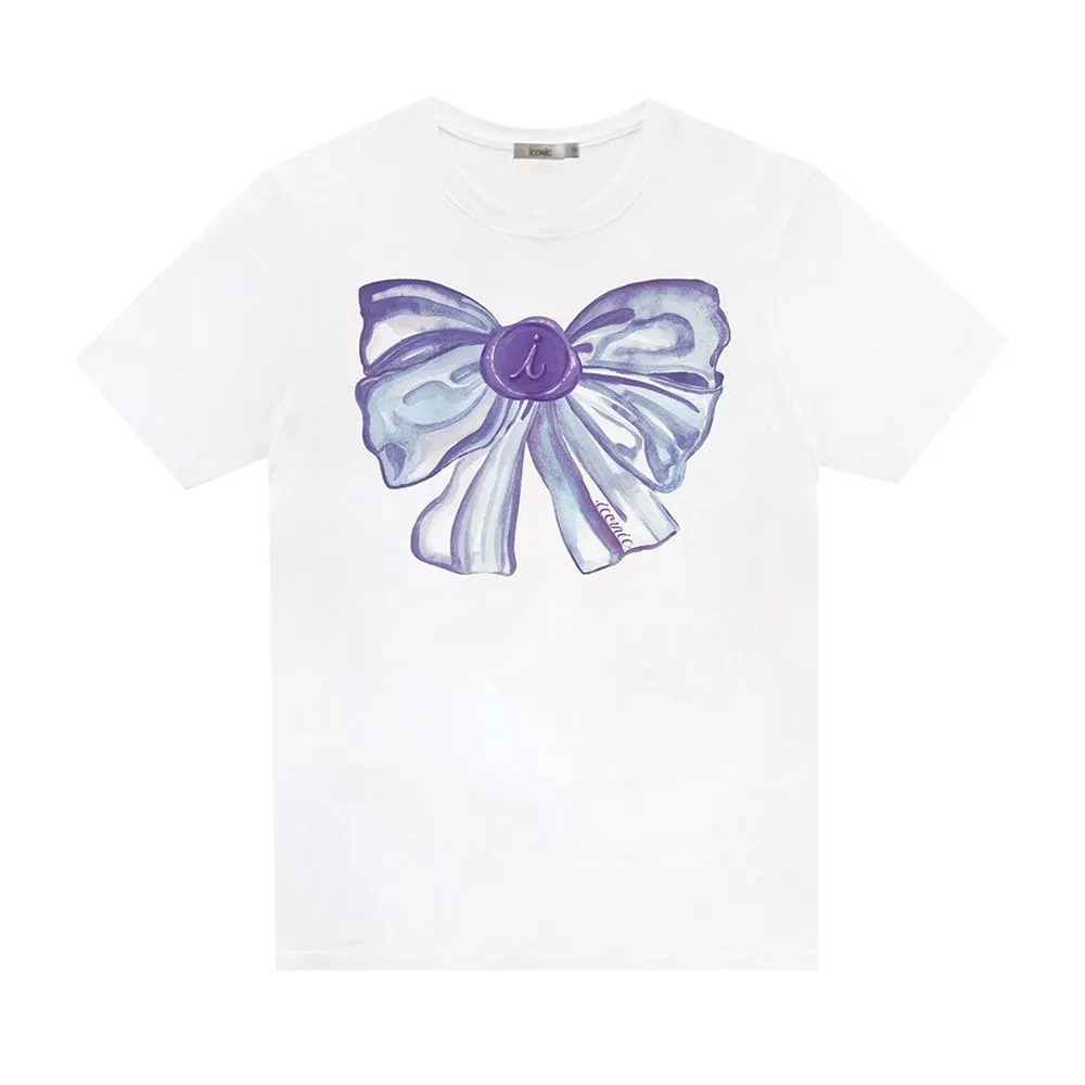ICONIC WHITE BIG BOW PURPLE T-SHIRT MODEL BIG BOW PURPLE T-SHIRT 6854