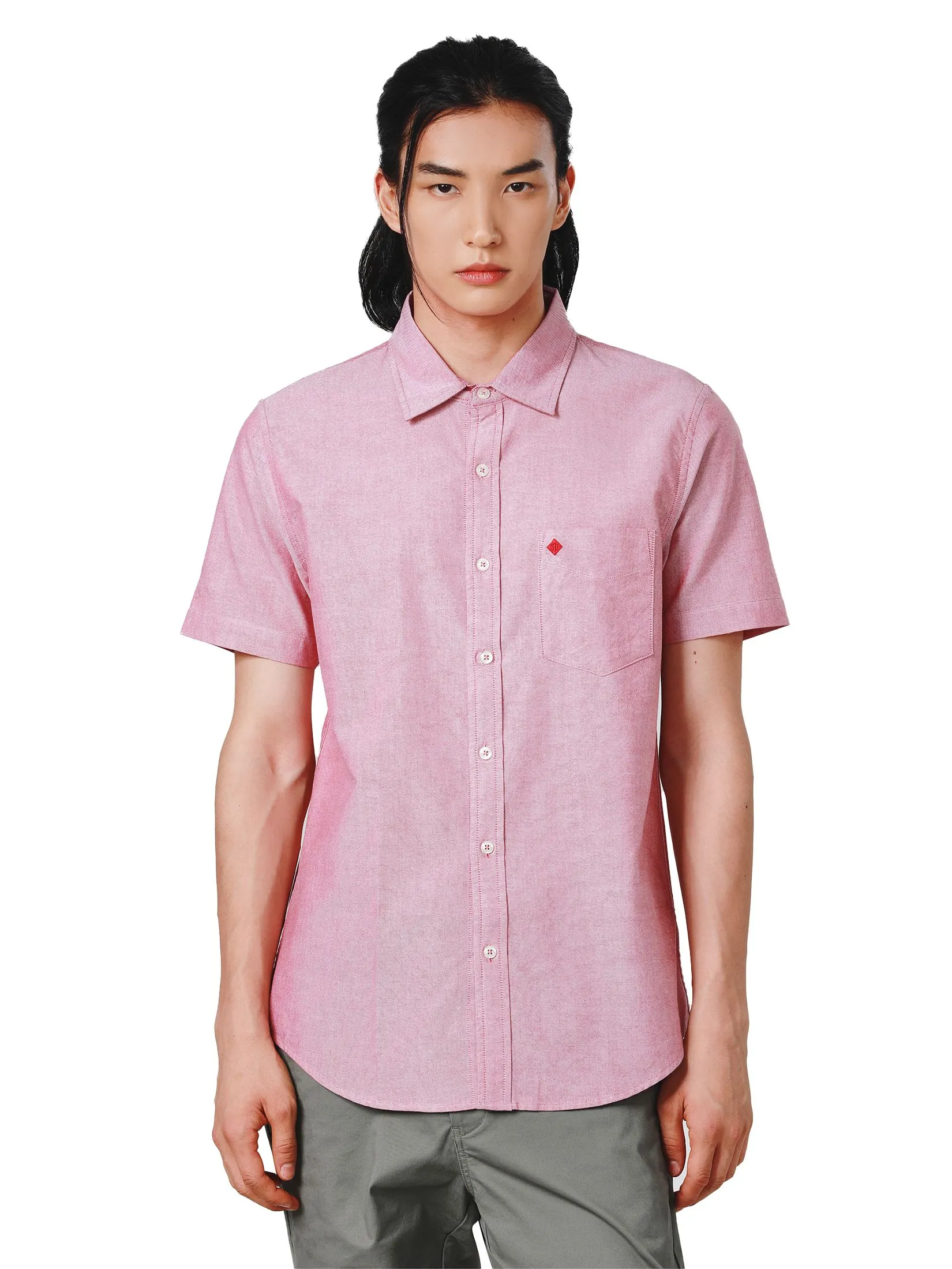 JOHN HENRY Men's Short Sleeves Shirts (Slim Fit) ESSENTIALS Red