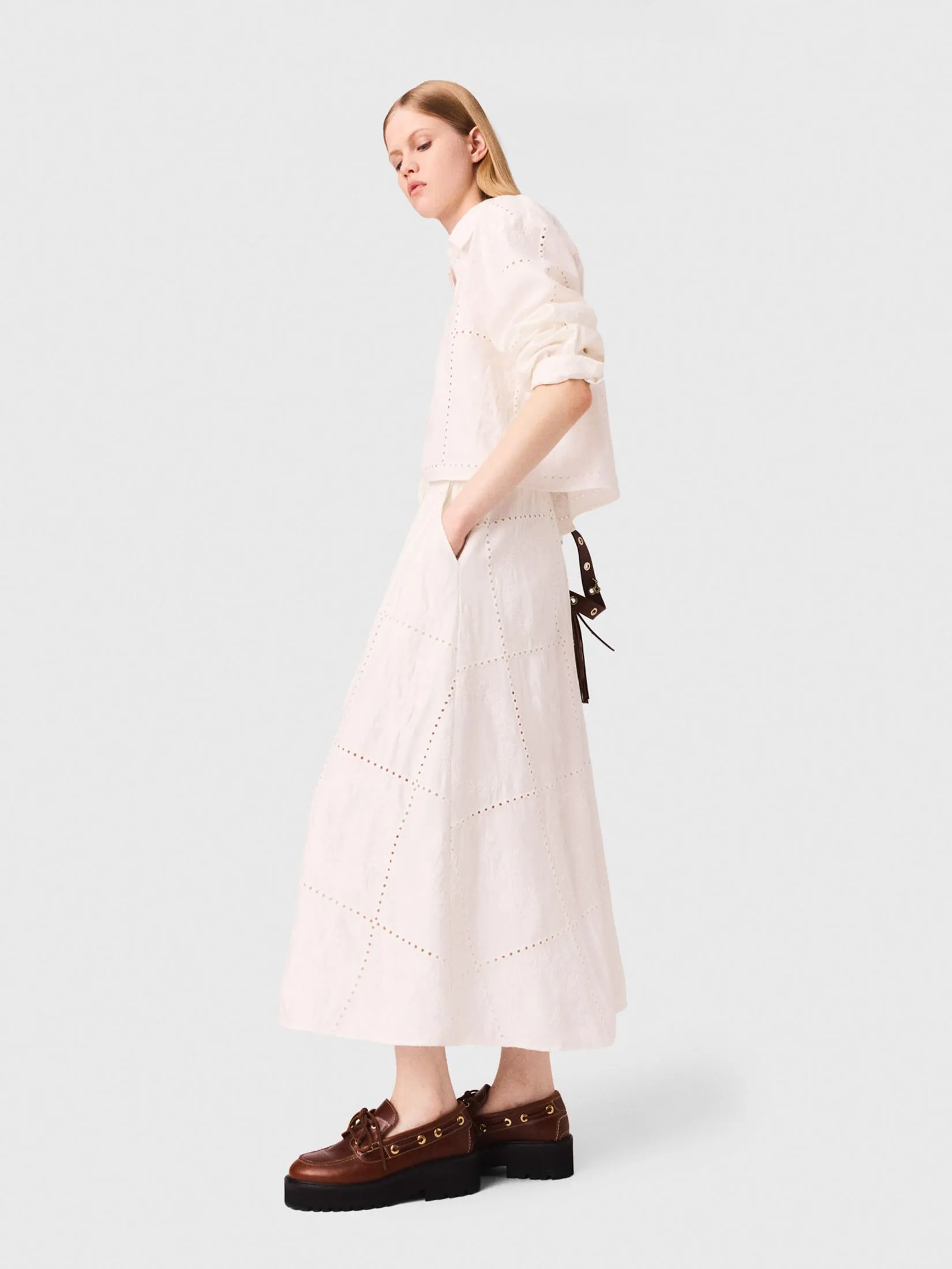 MAJE Women Midi Skirt Embroidered