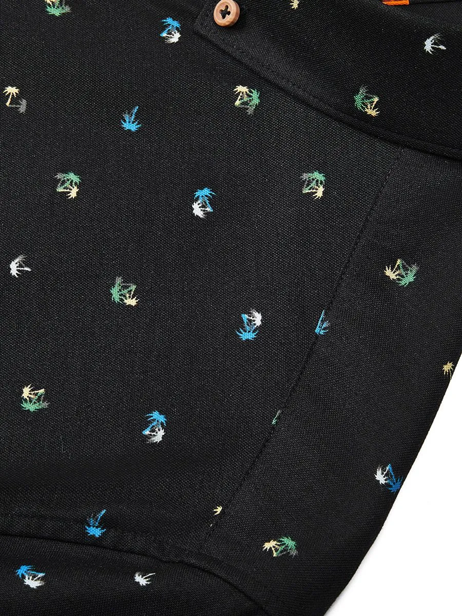 G2000 Men Clothing Cotton Oxford Palm Tree Printed Shirt Smart Fit -  Dark gray