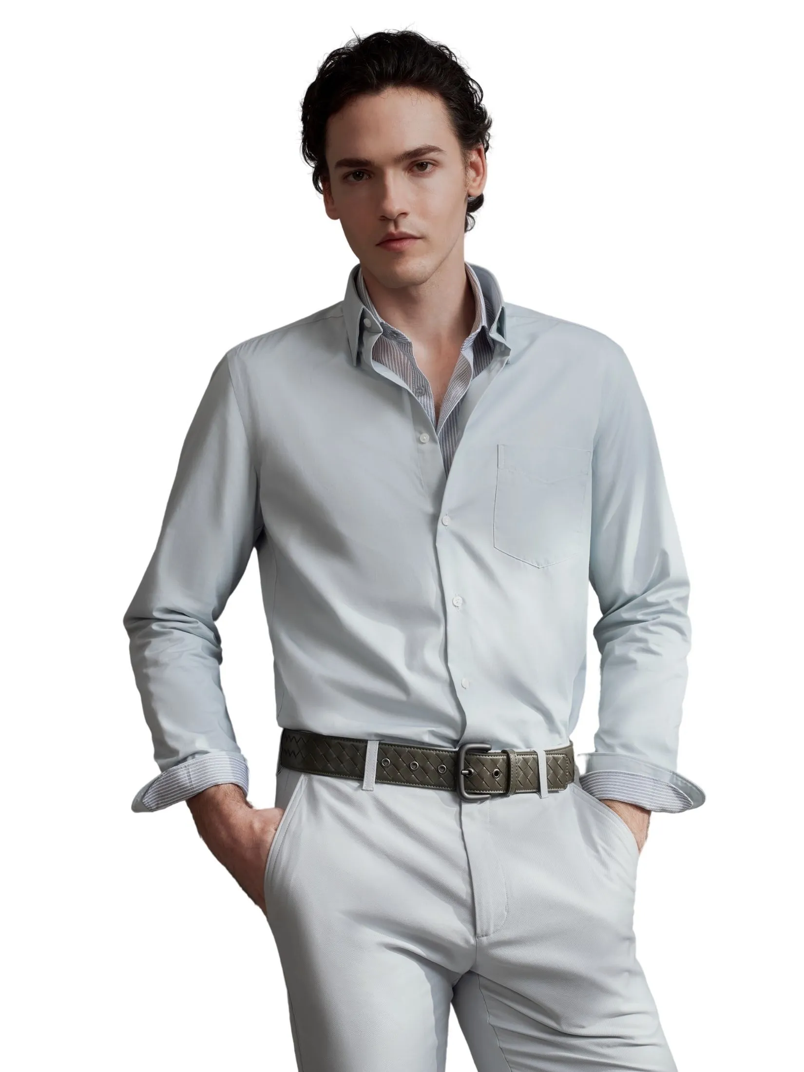 G2000 Men Clothing Easy Care Cotton Blend Shirt  Smart Fit - Green