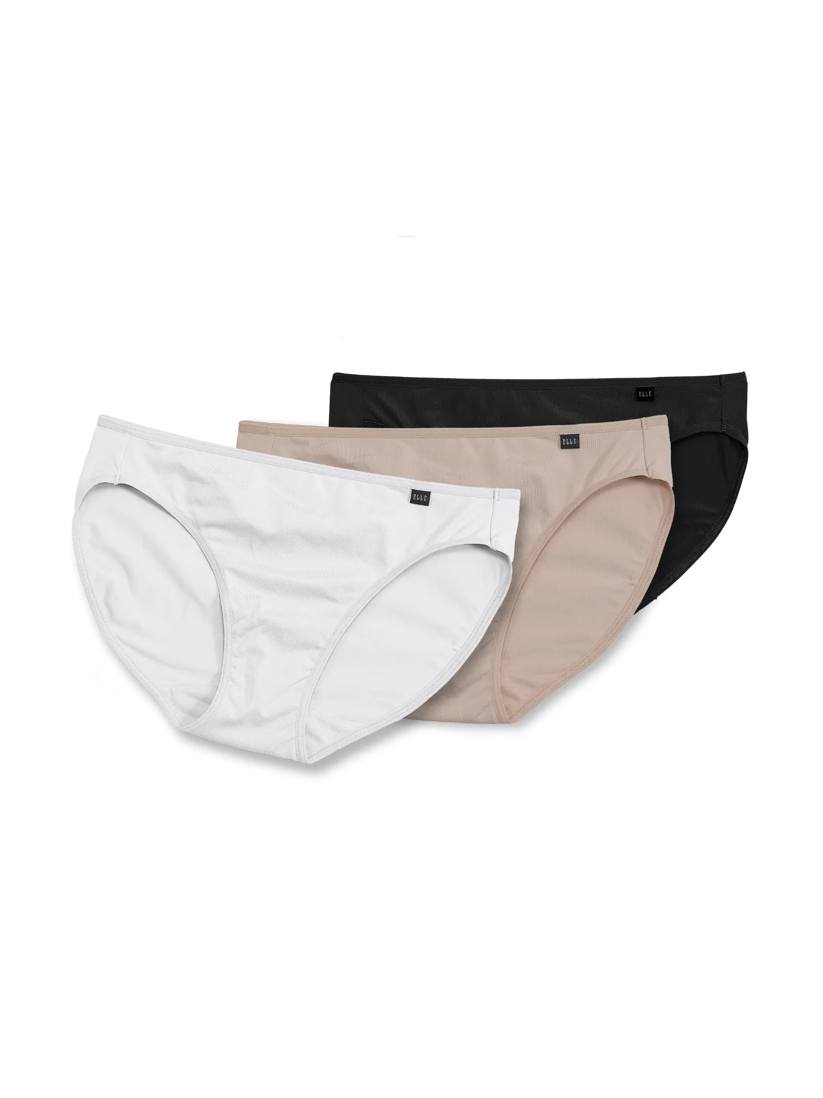 ELLE LINGERIE Pack 3 pcs Women's Panties Bikini Lowrise style LU2882 - White/Beige/Black