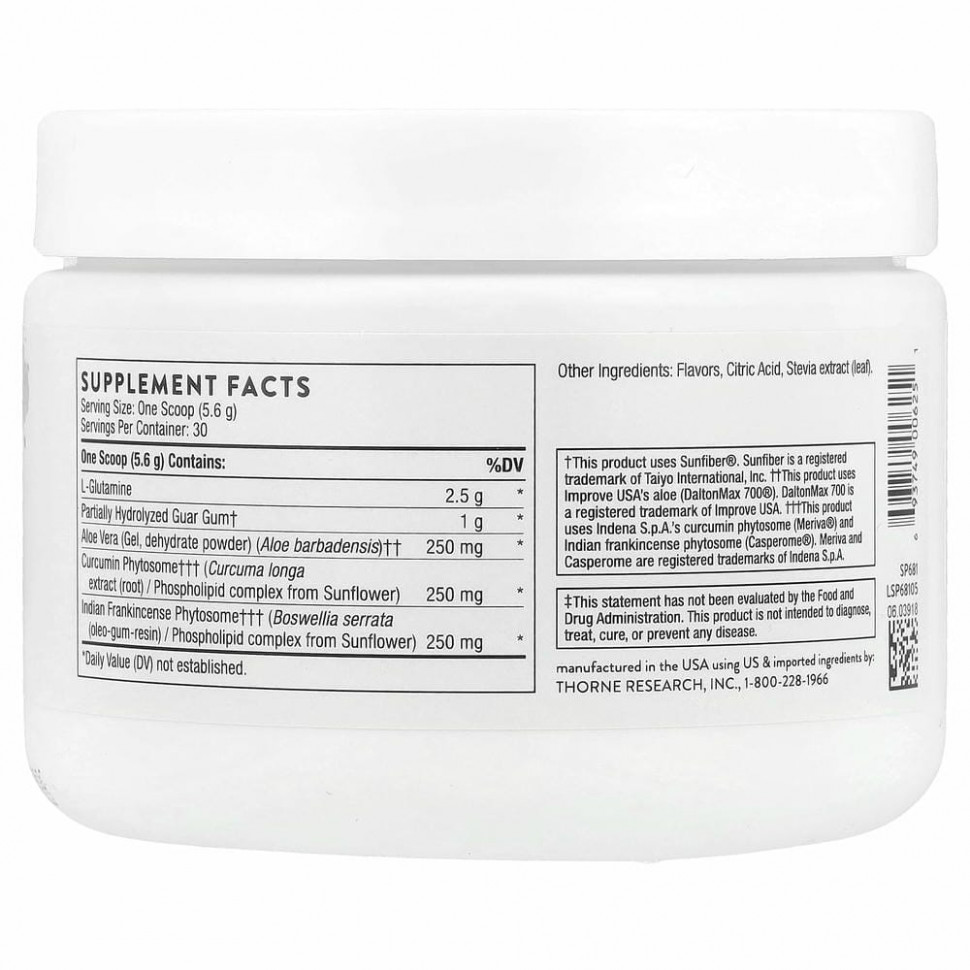 Thorne Research, EnteroMend, добавка для здоровья кишечника, со вкусом апельсина и ванили, 168 г (5,9 унции)