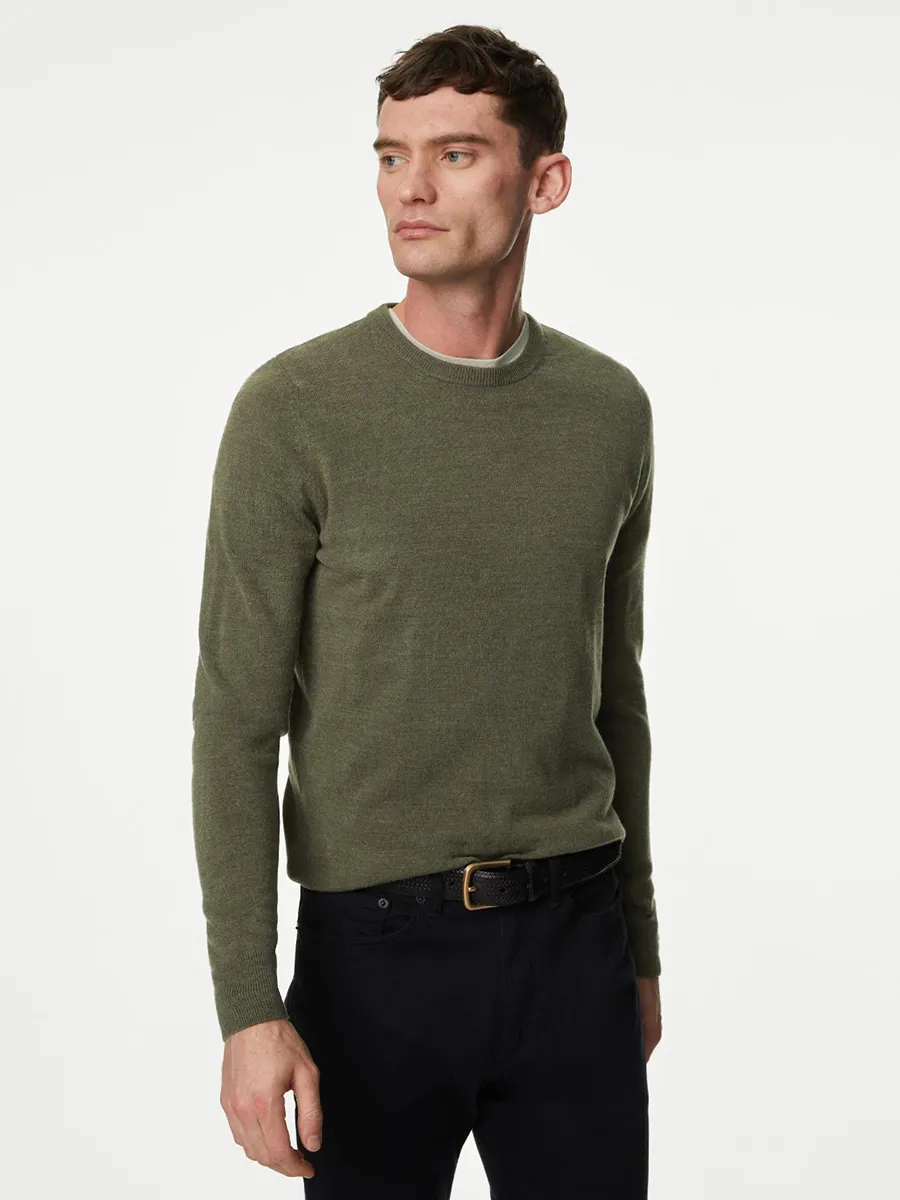 MARKS & SPENCER Men Sweater Cashmilon Crew Neck Jumper