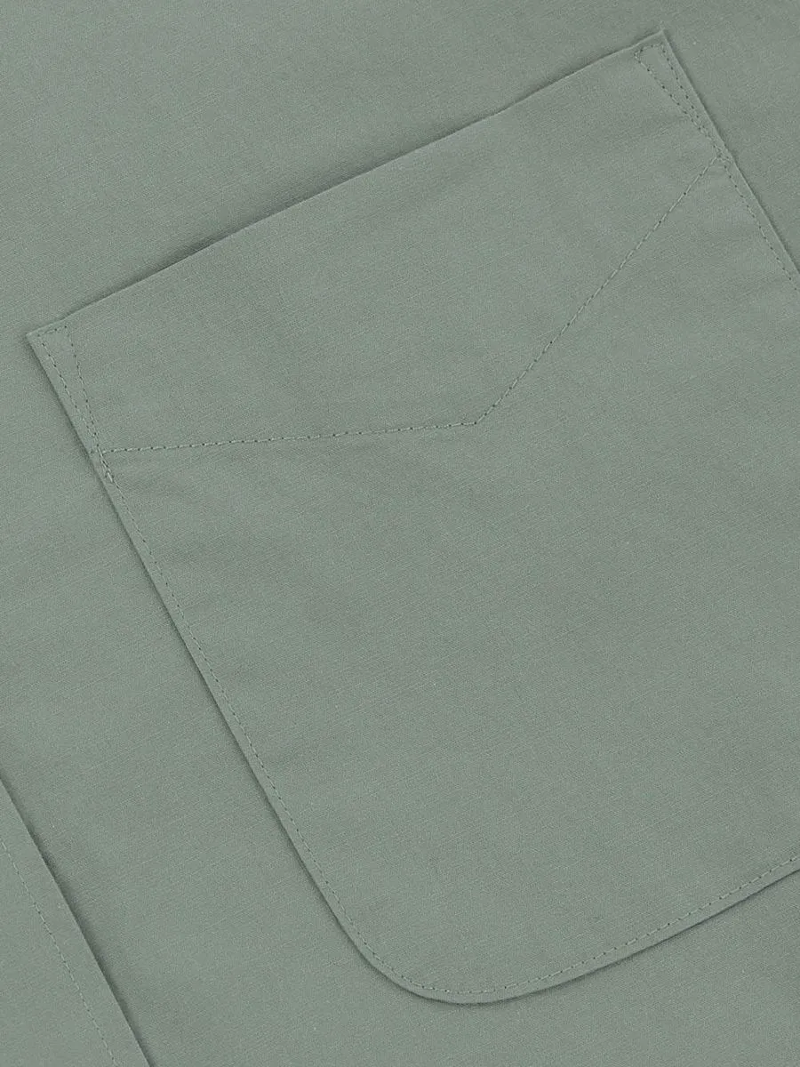 GIORDANO Women's Slim Fit Long Sleeve Stretch Shirt (Poplin) Light Green