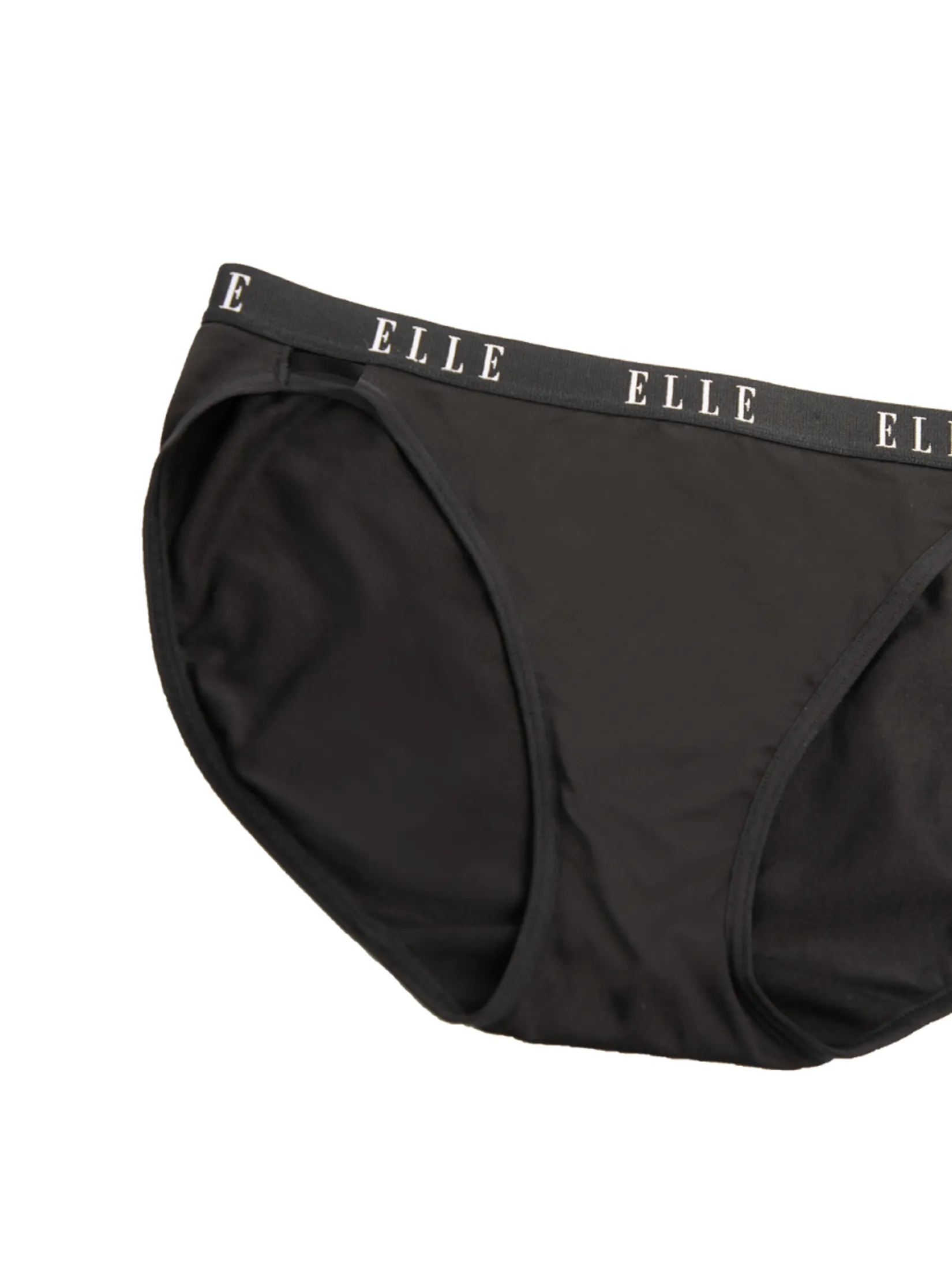 ELLE LINGERIE Women Sexy Lowrise Panties woven elastic waistband ELLE LOGO LU1946 - Black