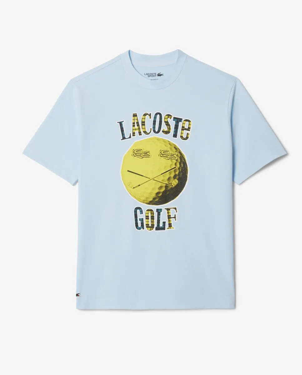LACOSTE Relaxed Fit Ultra Dry Golf T-Shirt Blue