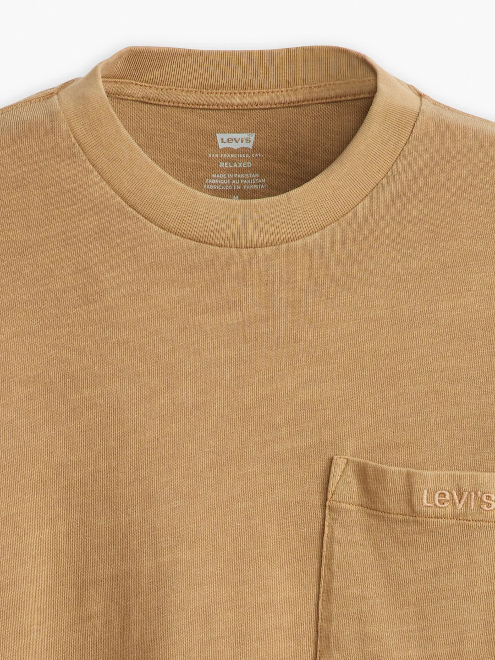 LEVI'S Men's Long-Sleeve Authentic Pocket T-Shirt Yellow