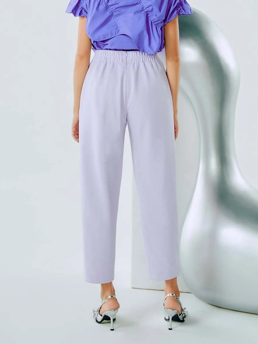 SHAKA Woman Pants Elasticated Waistband Tapered Purple