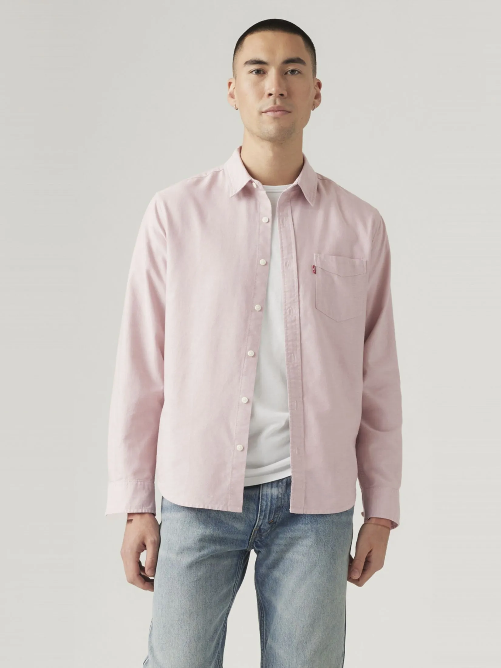 LEVI'S Men's Sunset Pocket Standard Fit Shirt Pink