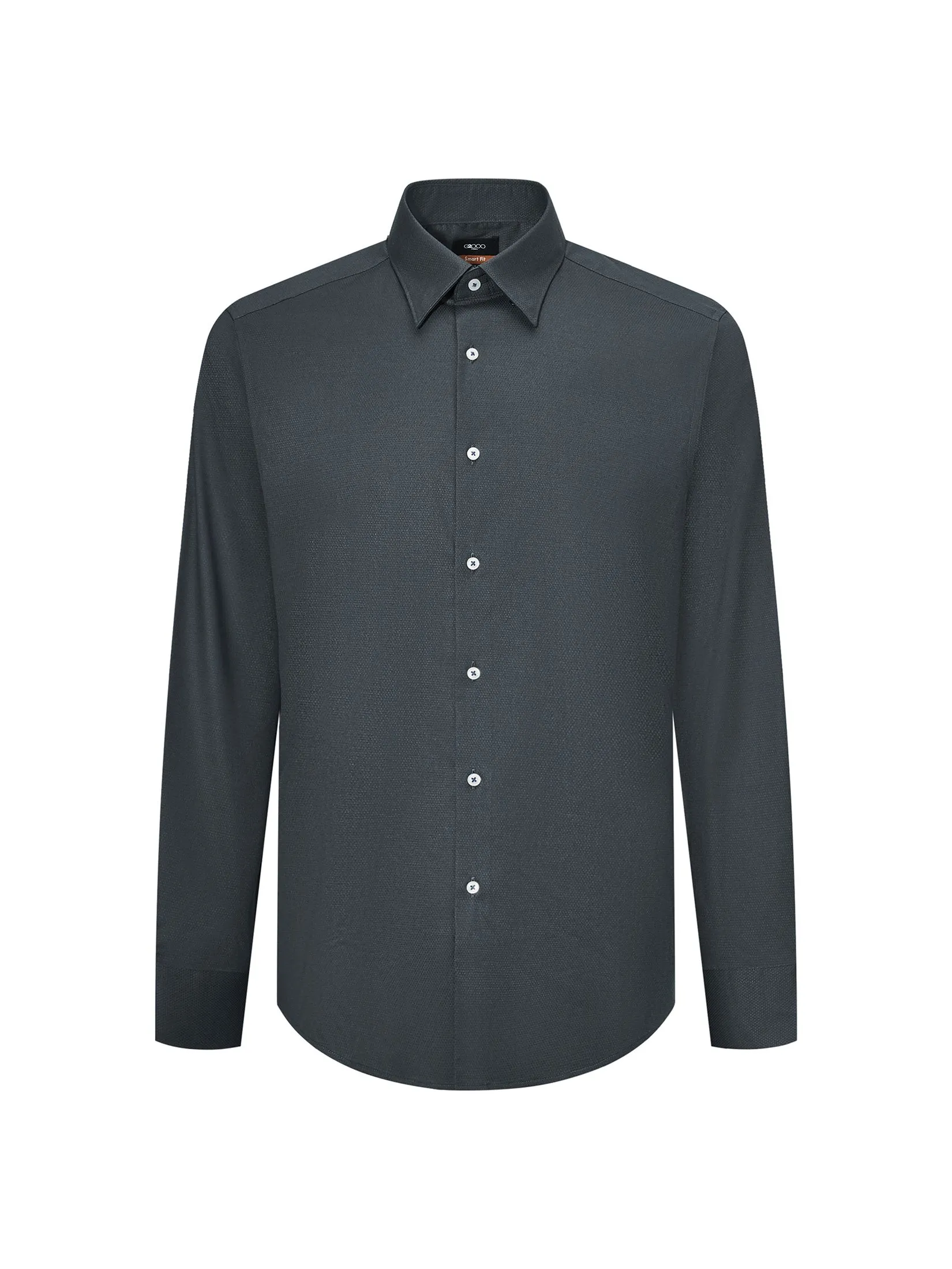 G2000 Men Clothing Non-Iron Cotton Blend Texture Shirt  Smart Fit - Dark Grey