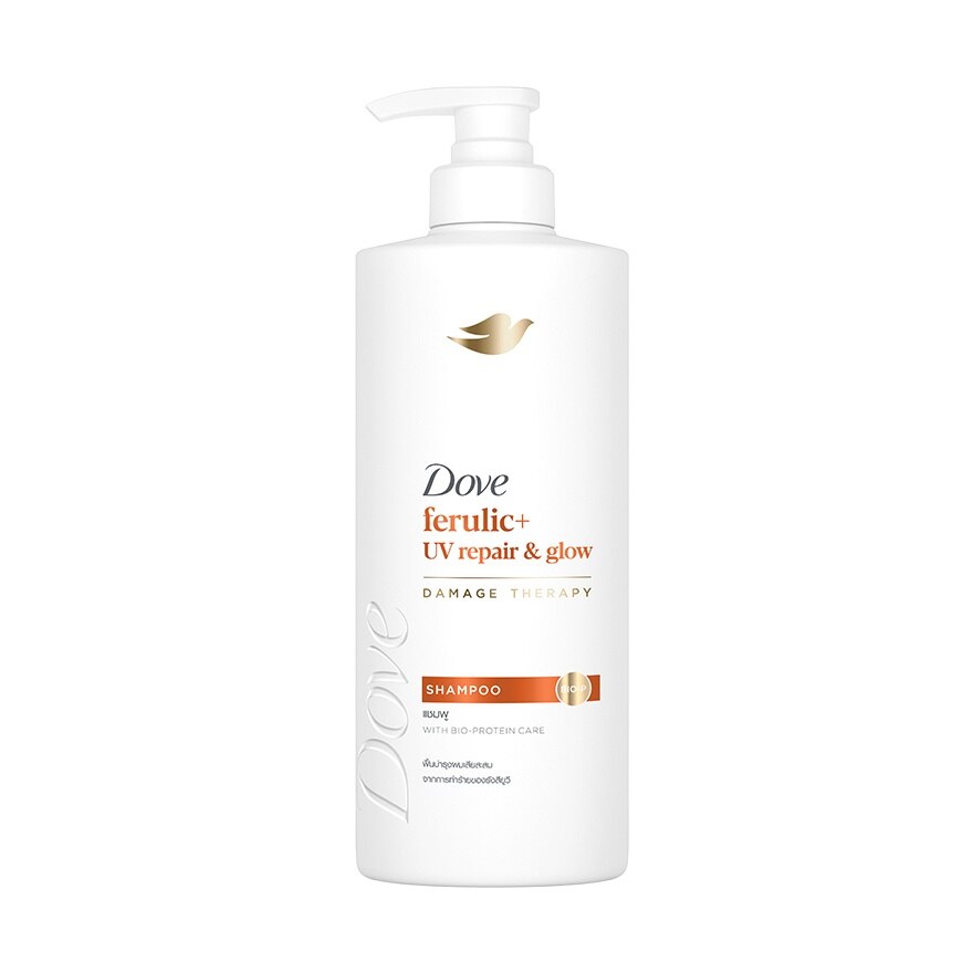 Dove Shampoo Ferulic+ UV Repair  Glow Damage Therapy 370 Ml. - Orange