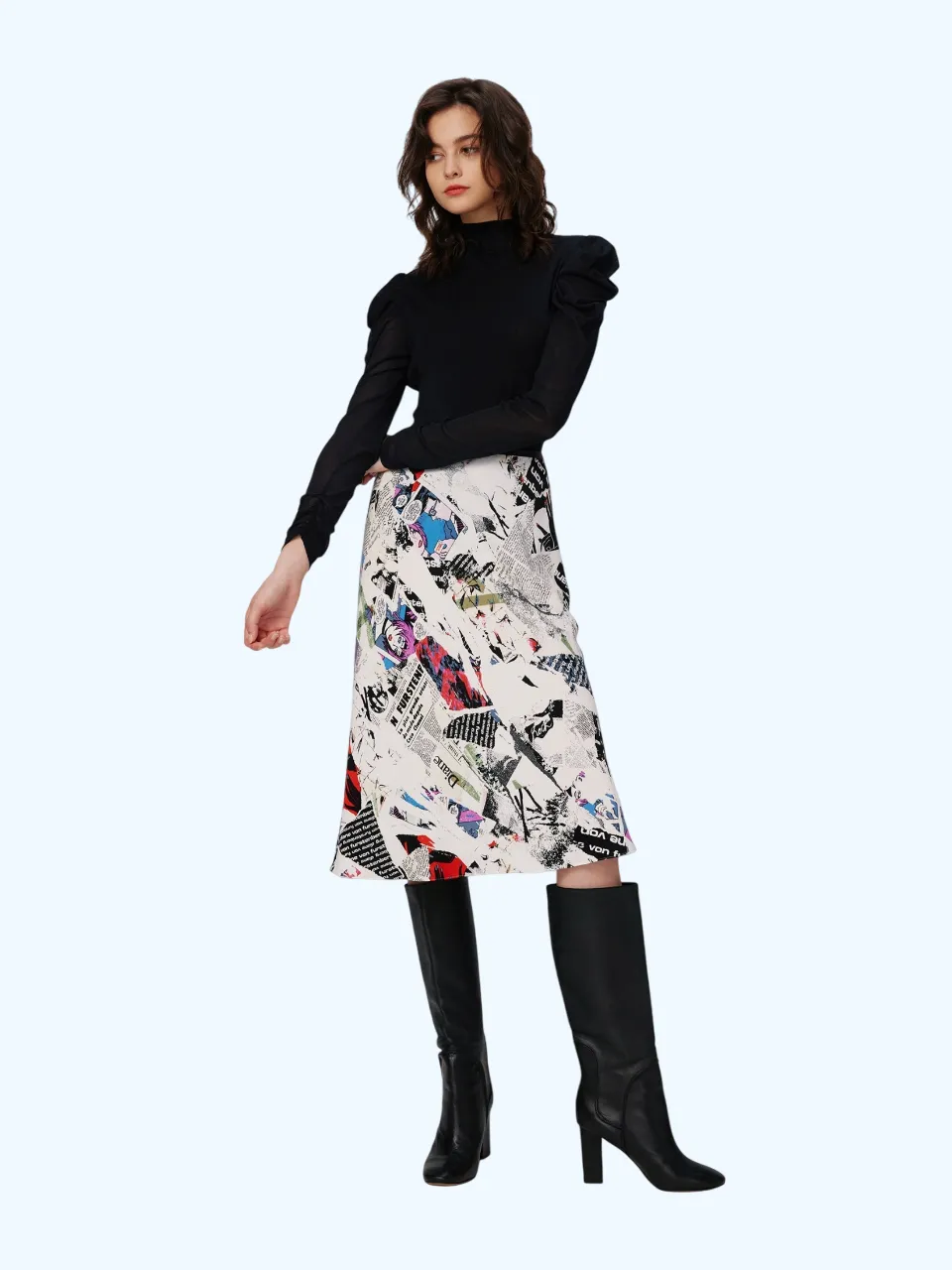 DIANE VON FURSTENBERG DVF MAE SKIRT POSTER GIRL
