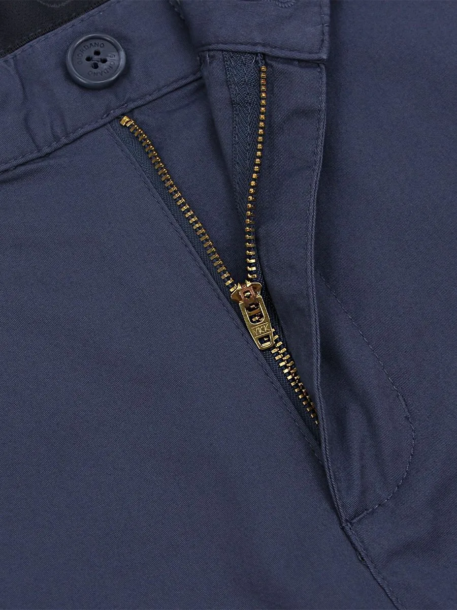 GIORDANO Men's Lightweight Khakis Pants (180° Elastic Waistband) Aviator blue