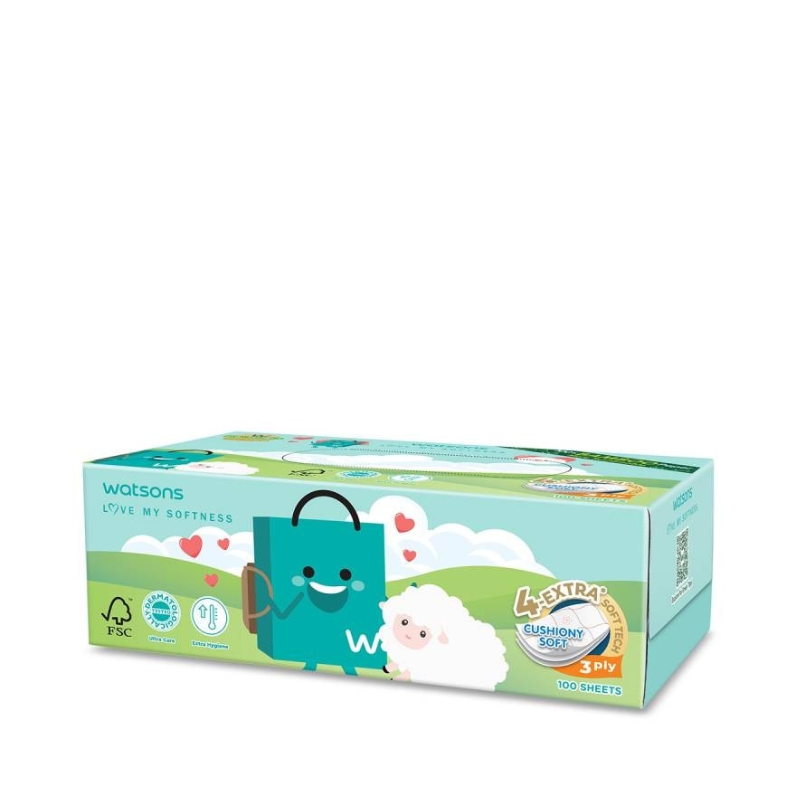 Watsons Velvety Soft Box Tissues (Watsbag 3) 3ply x 100sheets. This item cannot selec