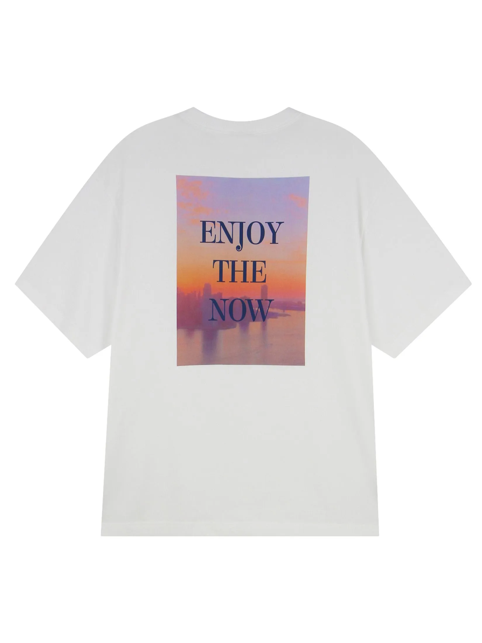 GIORDANO Men's City Wander Collection Crew Neck Short Sleeve Oversize Printed Tee White