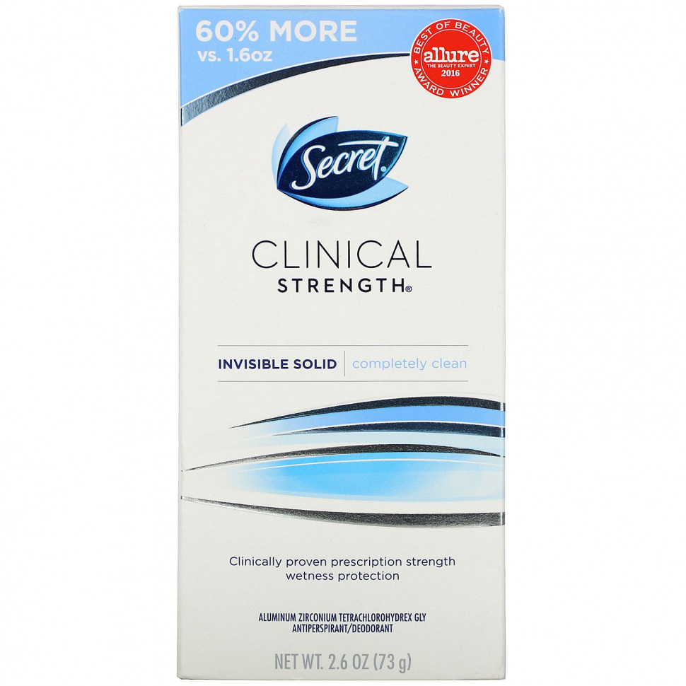 Secret, Дезодорант Clinical Strength, полностью очищающий, 73 г (2,6 унции)