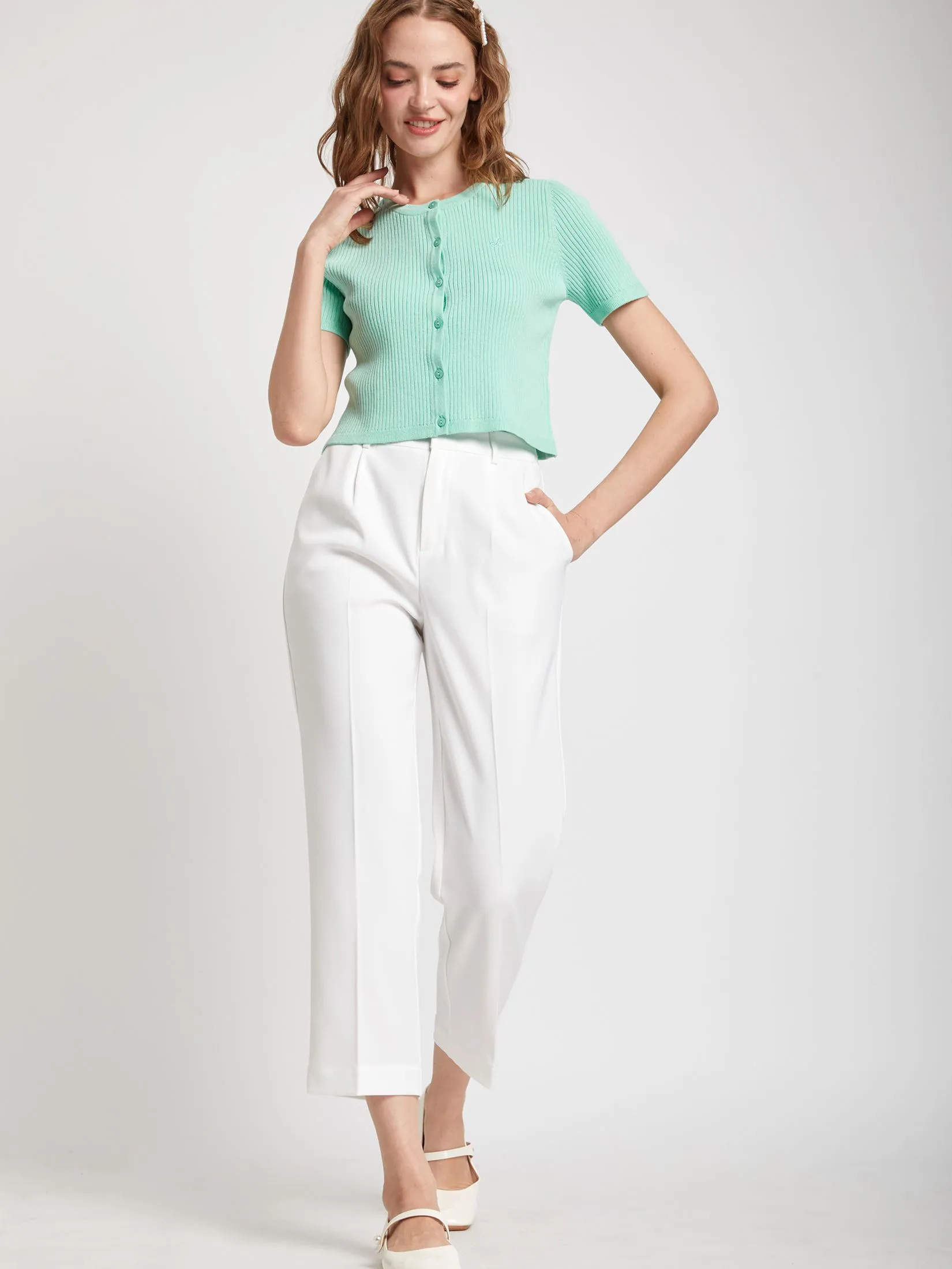 LOLITA Women Top Short Sleeves Ribbed Knit