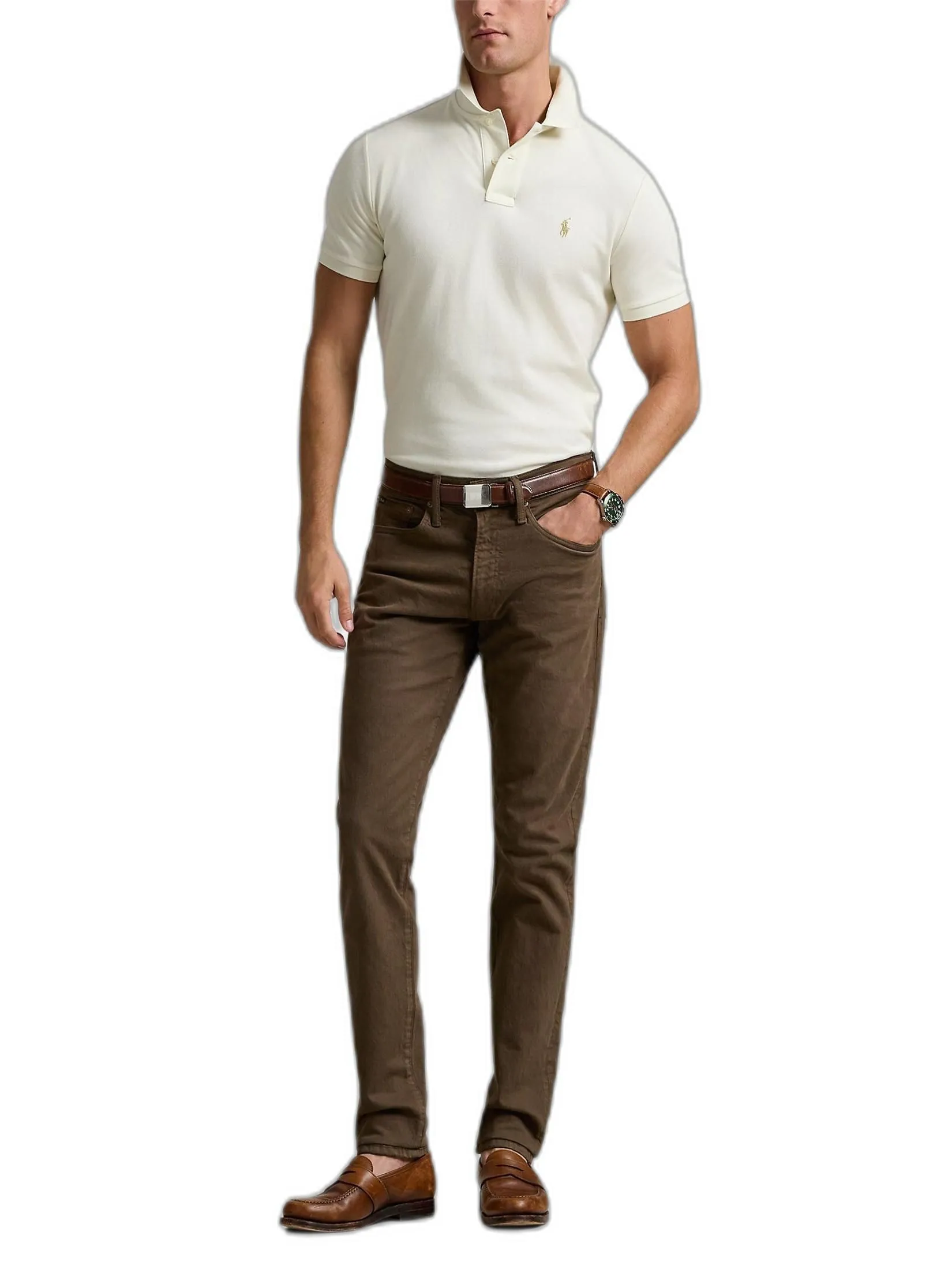 POLO RALPH LAUREN Men Polo-Custom Slim Fit Mesh Polo Shirt MNPOKNI1N822802-Natural-101